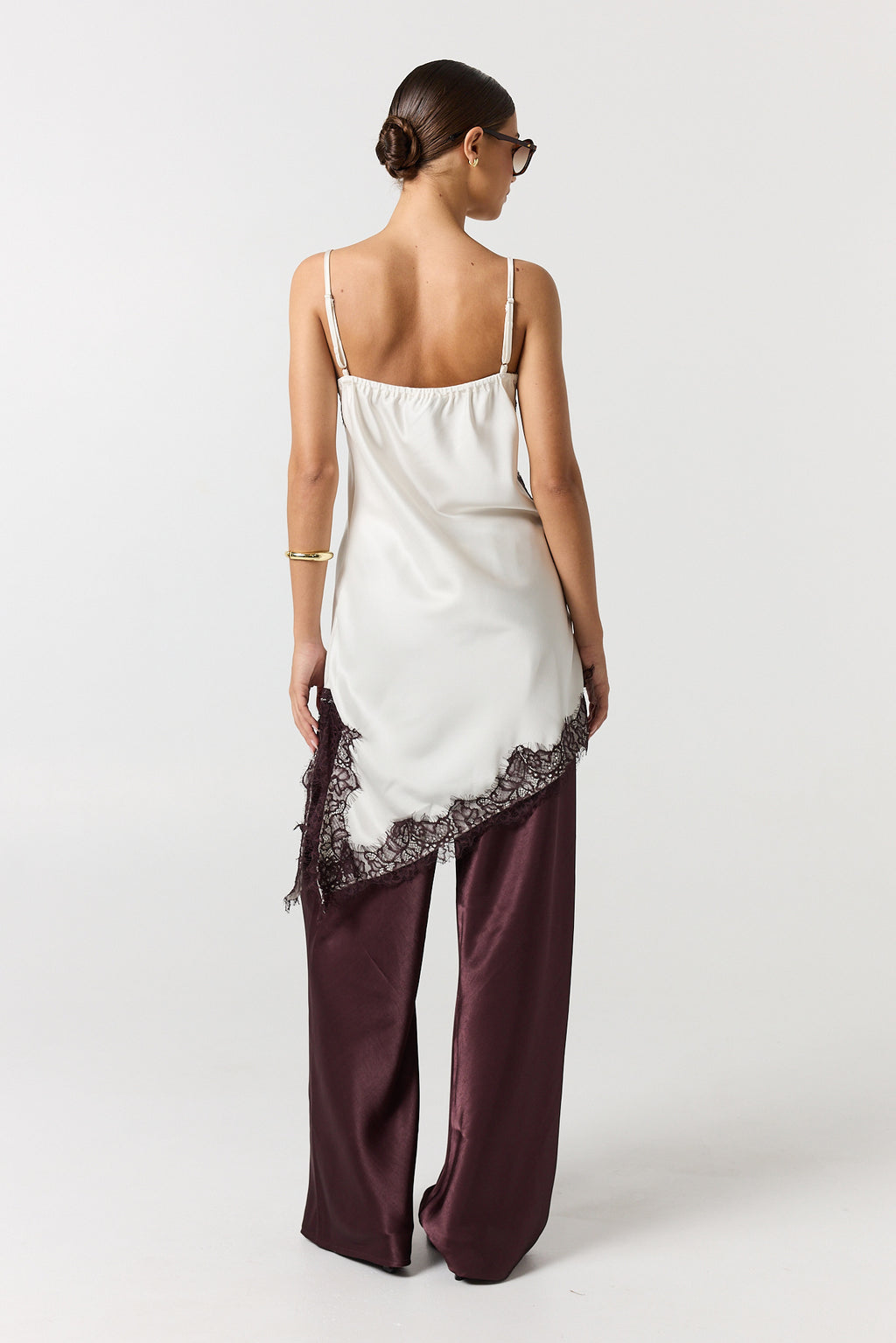 Zeva Asym Lace Cami (Ivory)