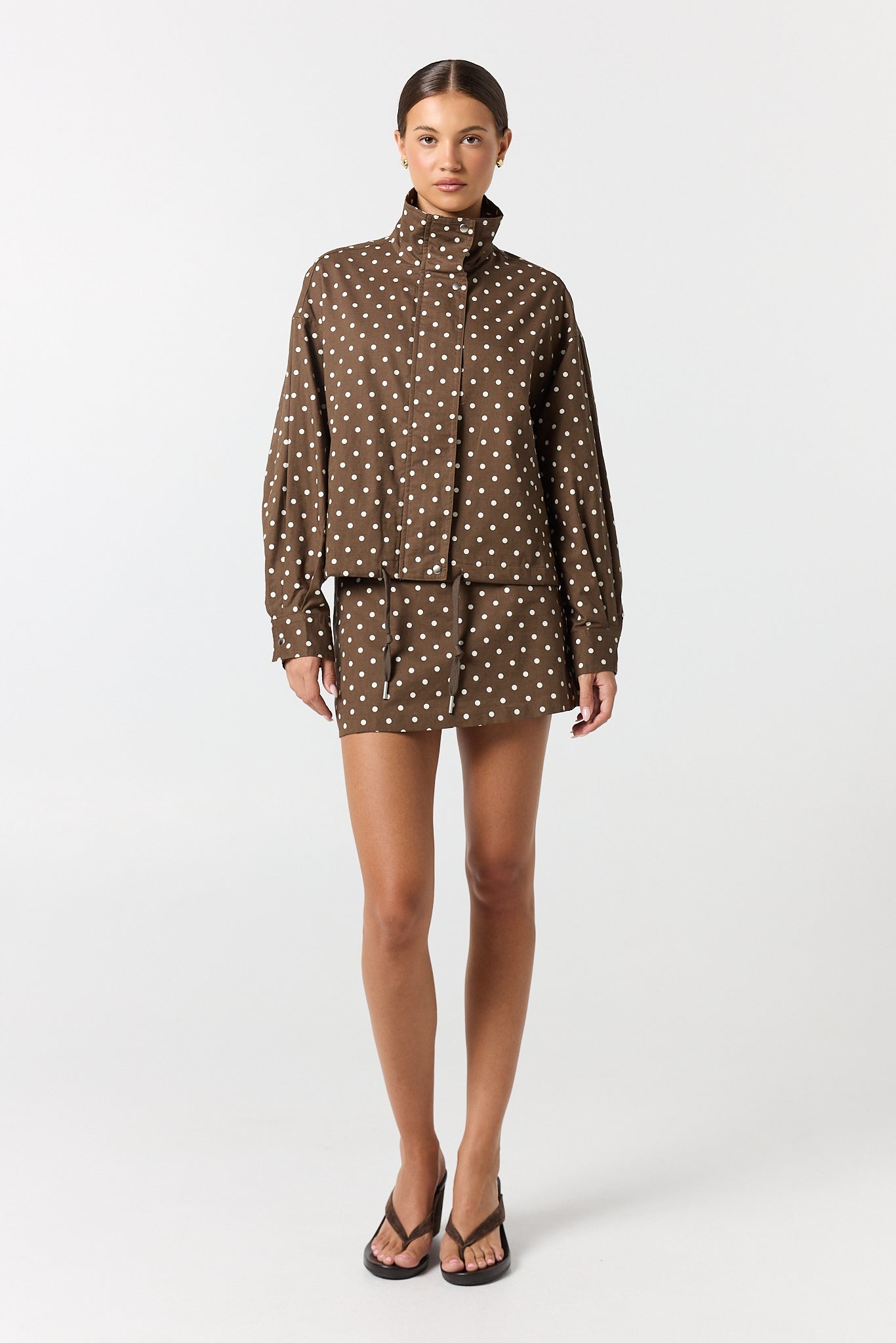 Lennox Mini Skort (Chocolate Polka)