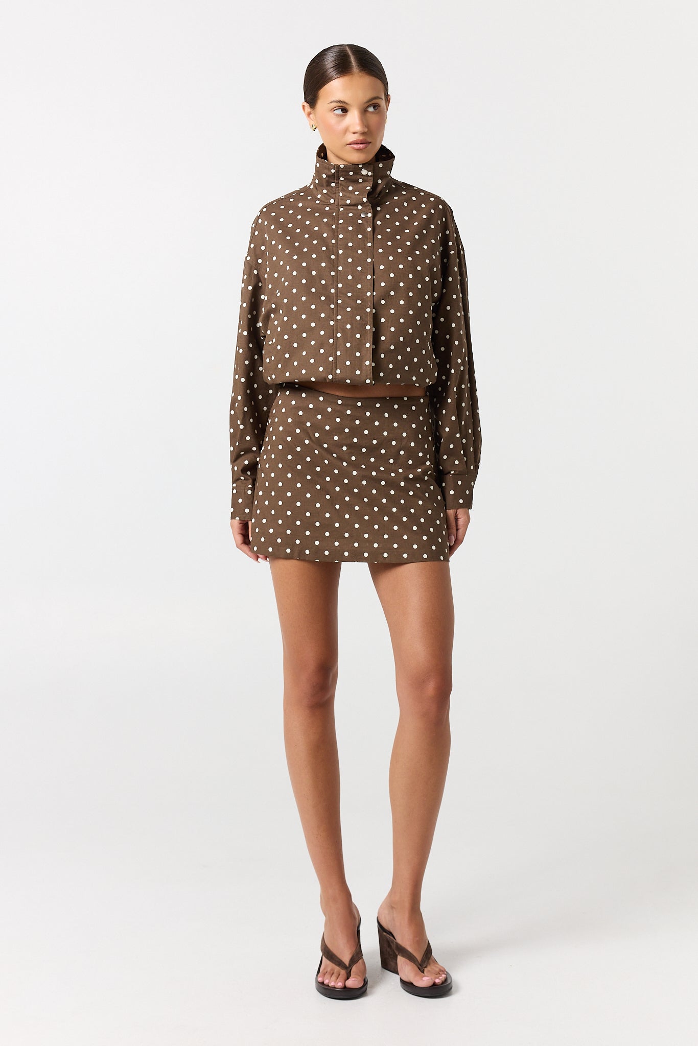Lennox Mini Skort (Chocolate Polka)