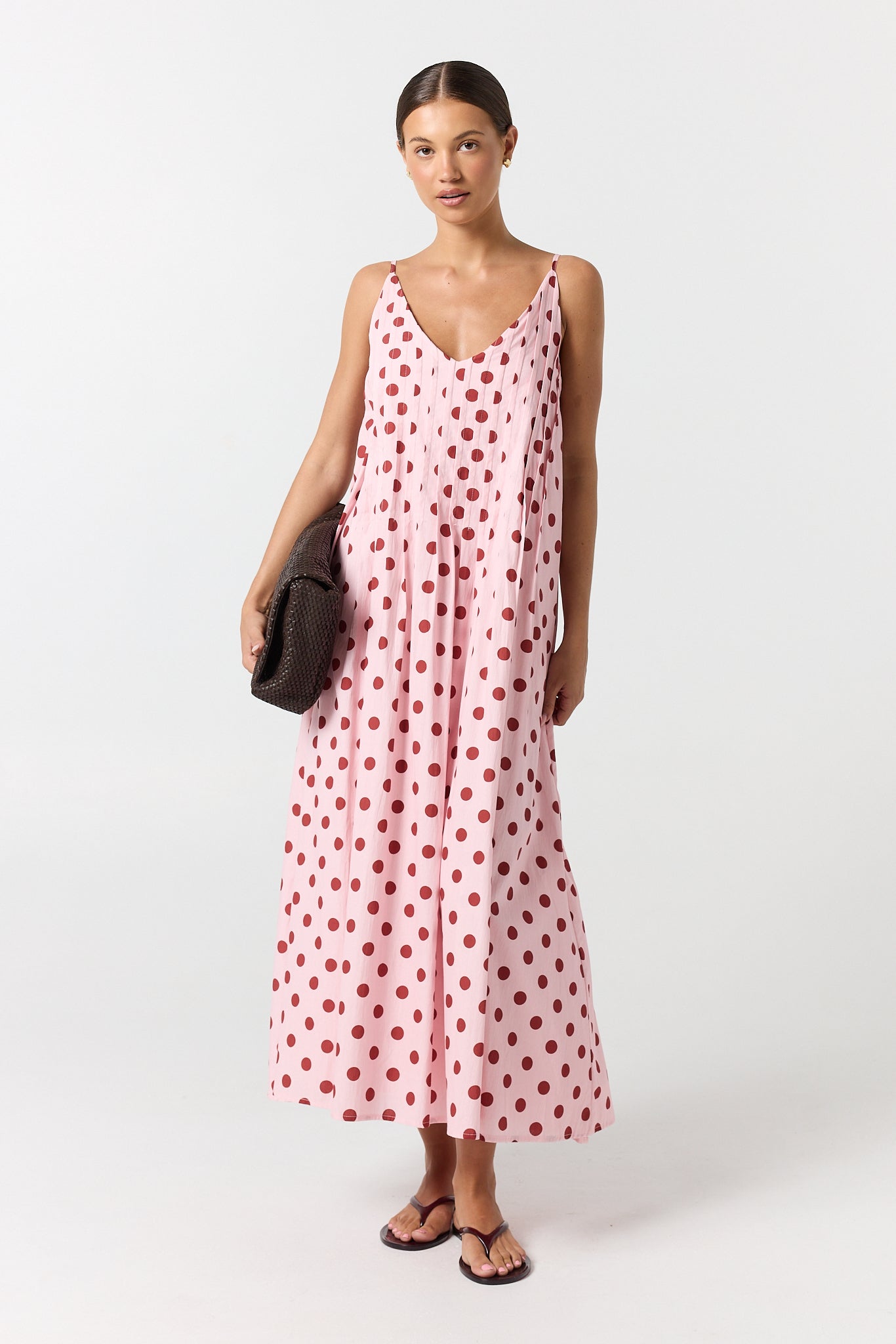 Conni Maxi Dress (Pink/Red Polka)