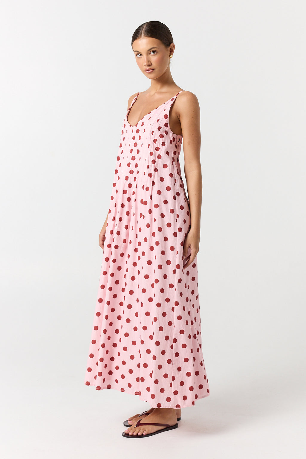 Conni Maxi Dress (Pink/Red Polka)
