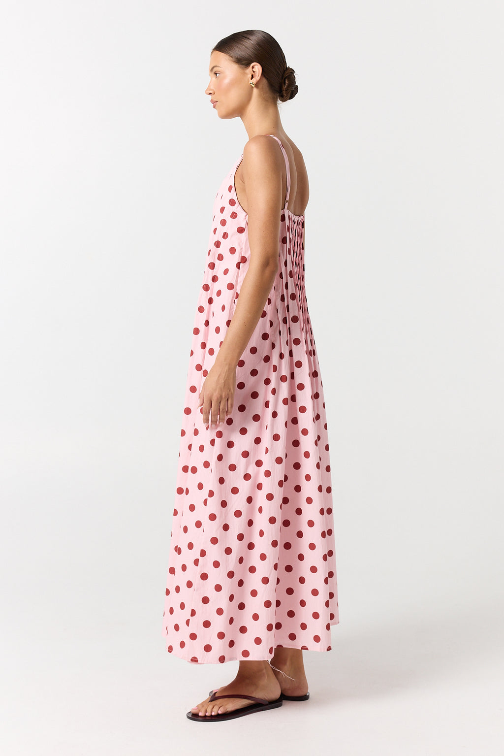 Conni Maxi Dress (Pink/Red Polka)