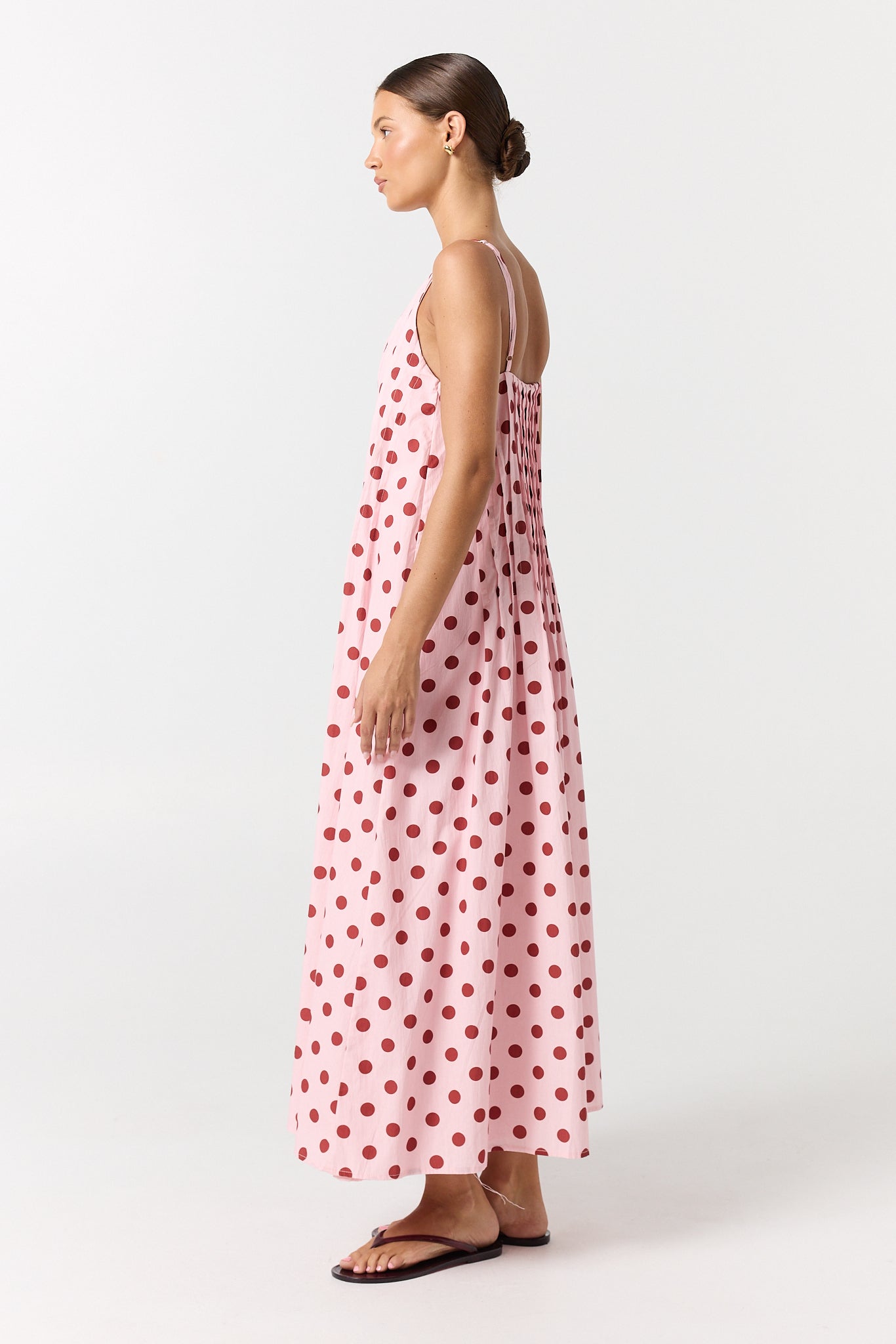 Conni Maxi Dress (Pink/Red Polka)