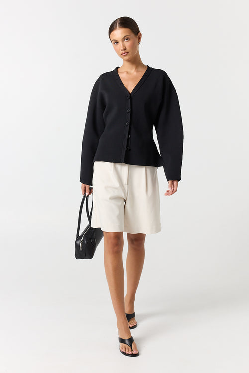 Matilda Cinched Cardigan (Black)