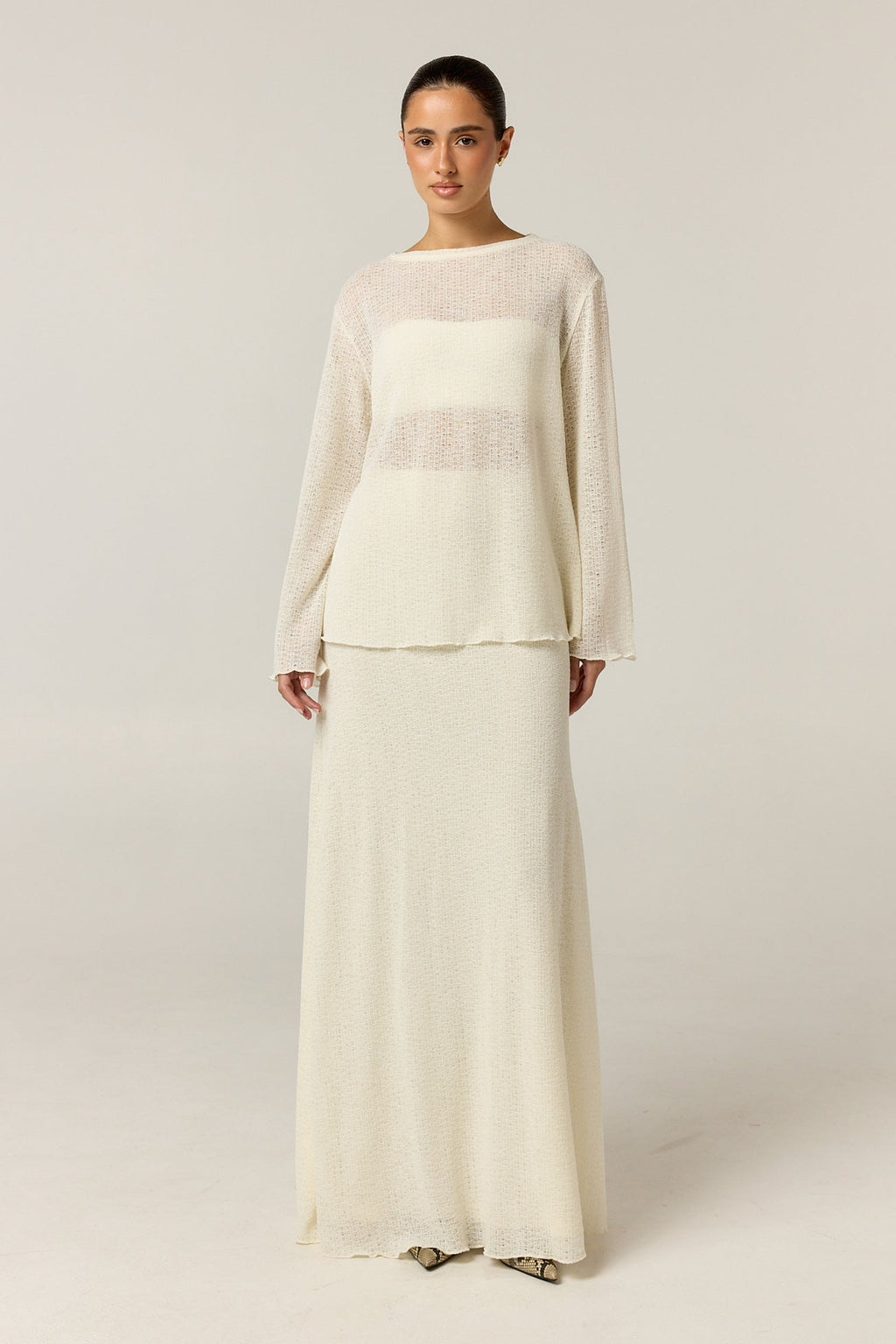 Goldie Knit Set (Cream)