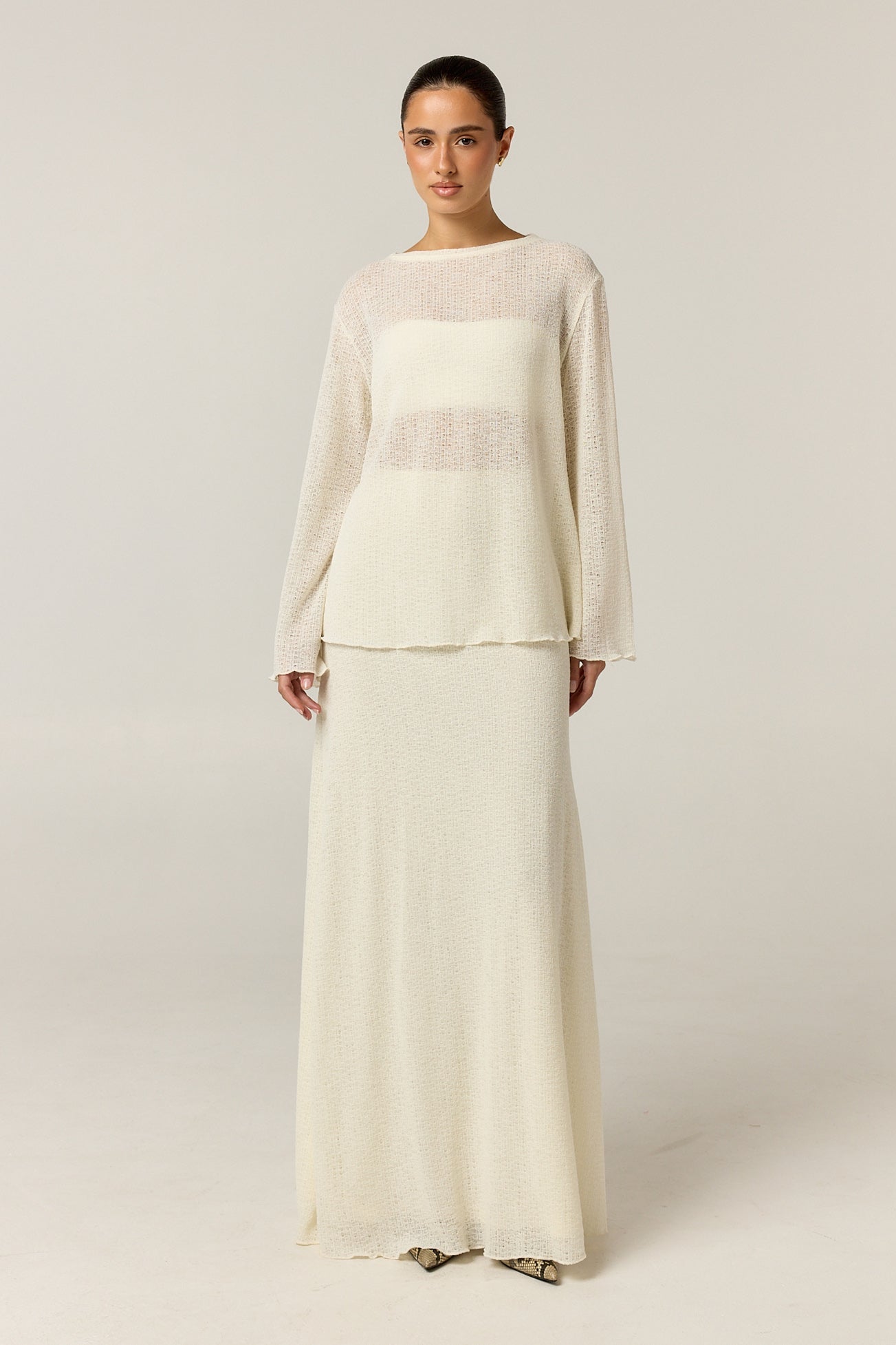 Goldie Knit Set (Cream)