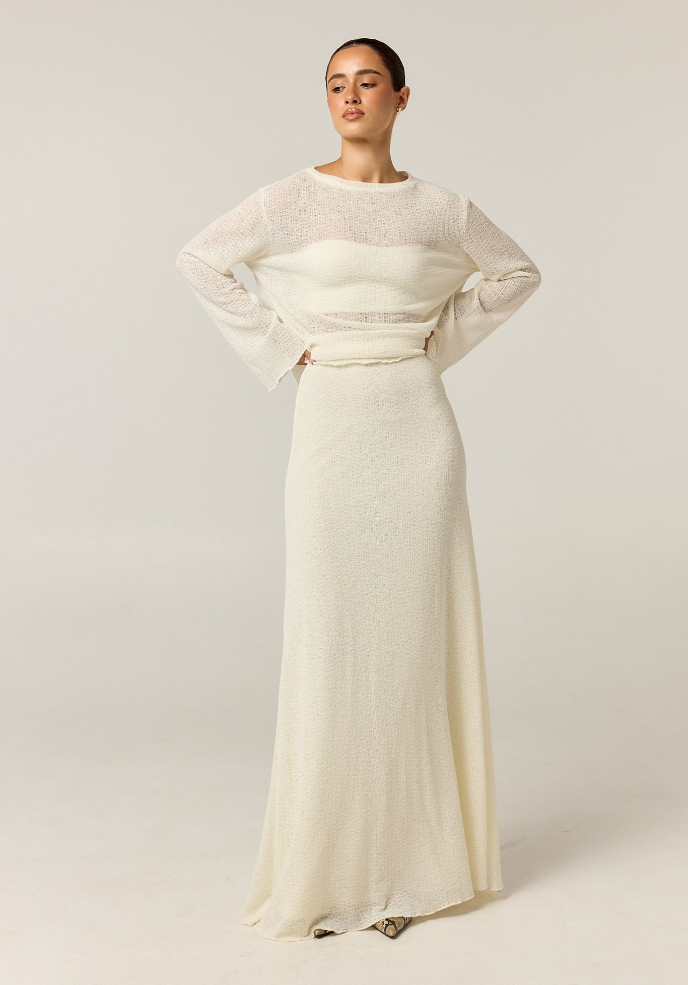 Goldie Knit Set (Cream)