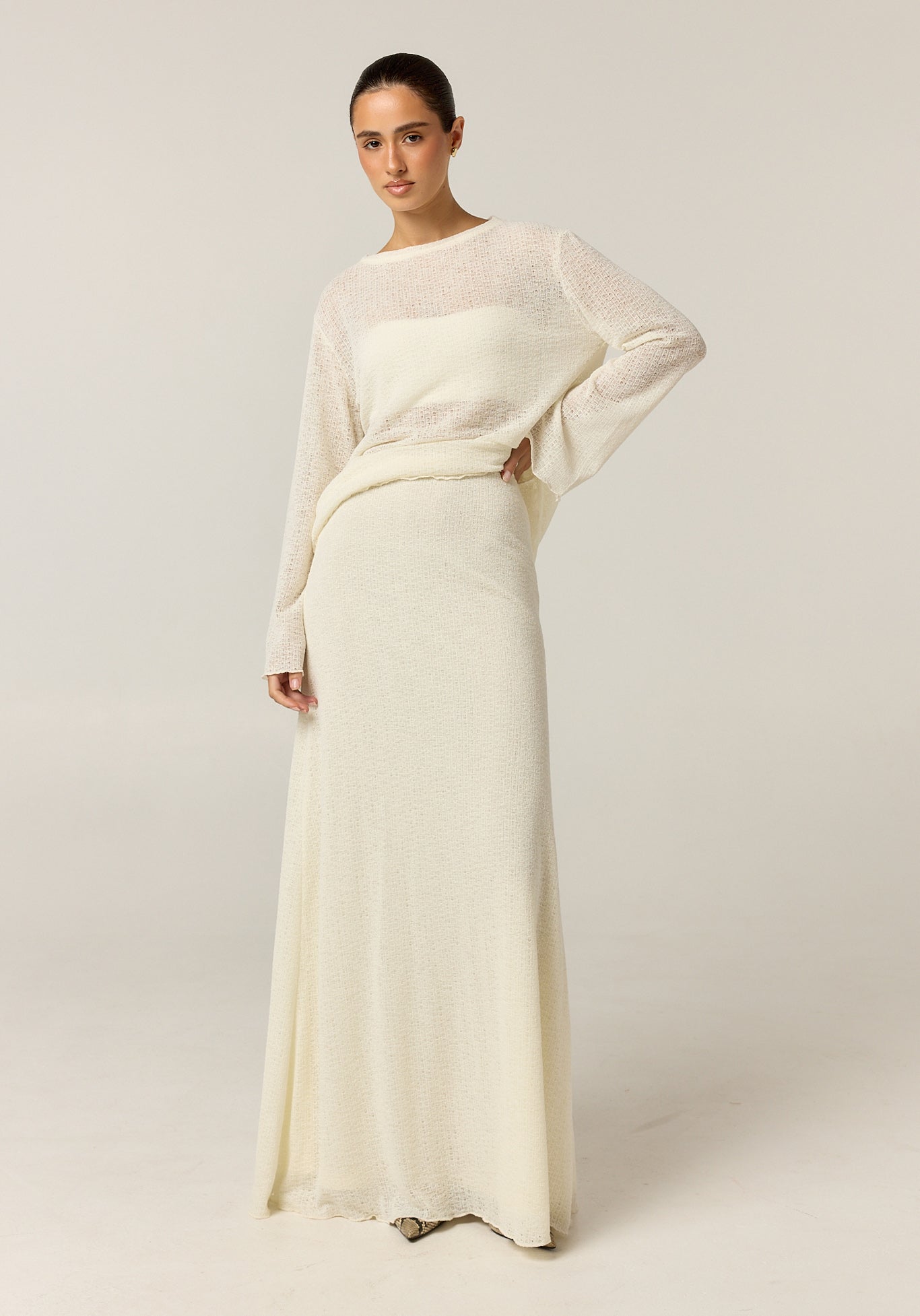 Goldie Knit Set (Cream)