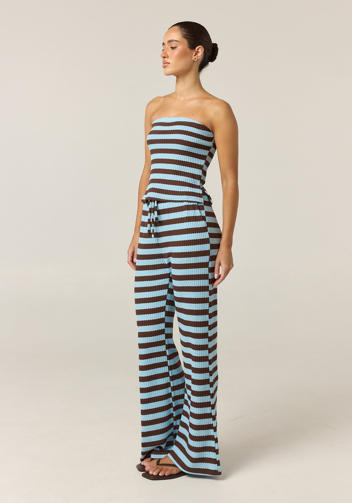 Yasmin Knit Set (Choc/Blue Stripe)