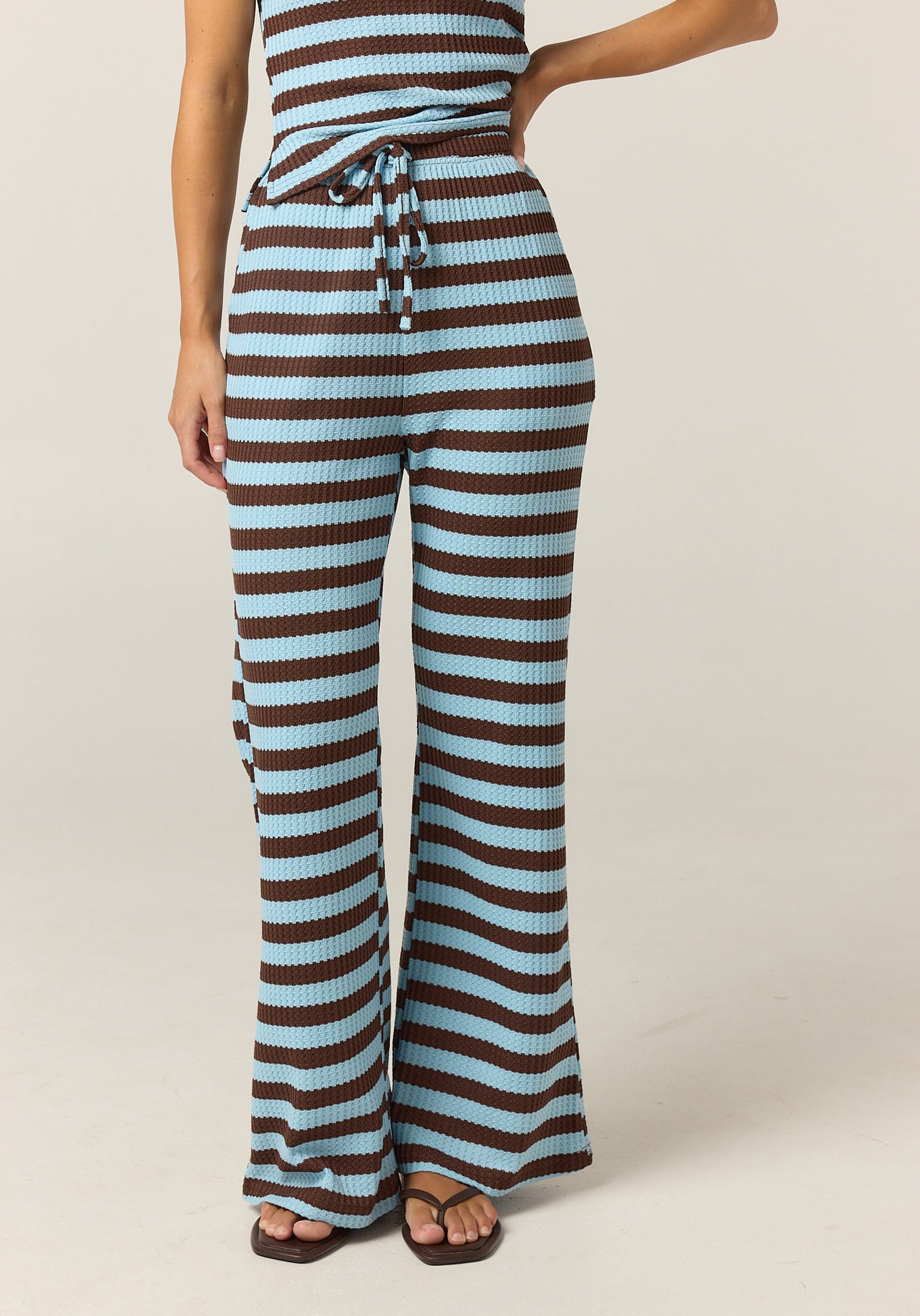 Yasmin Knit Set (Choc/Blue Stripe)