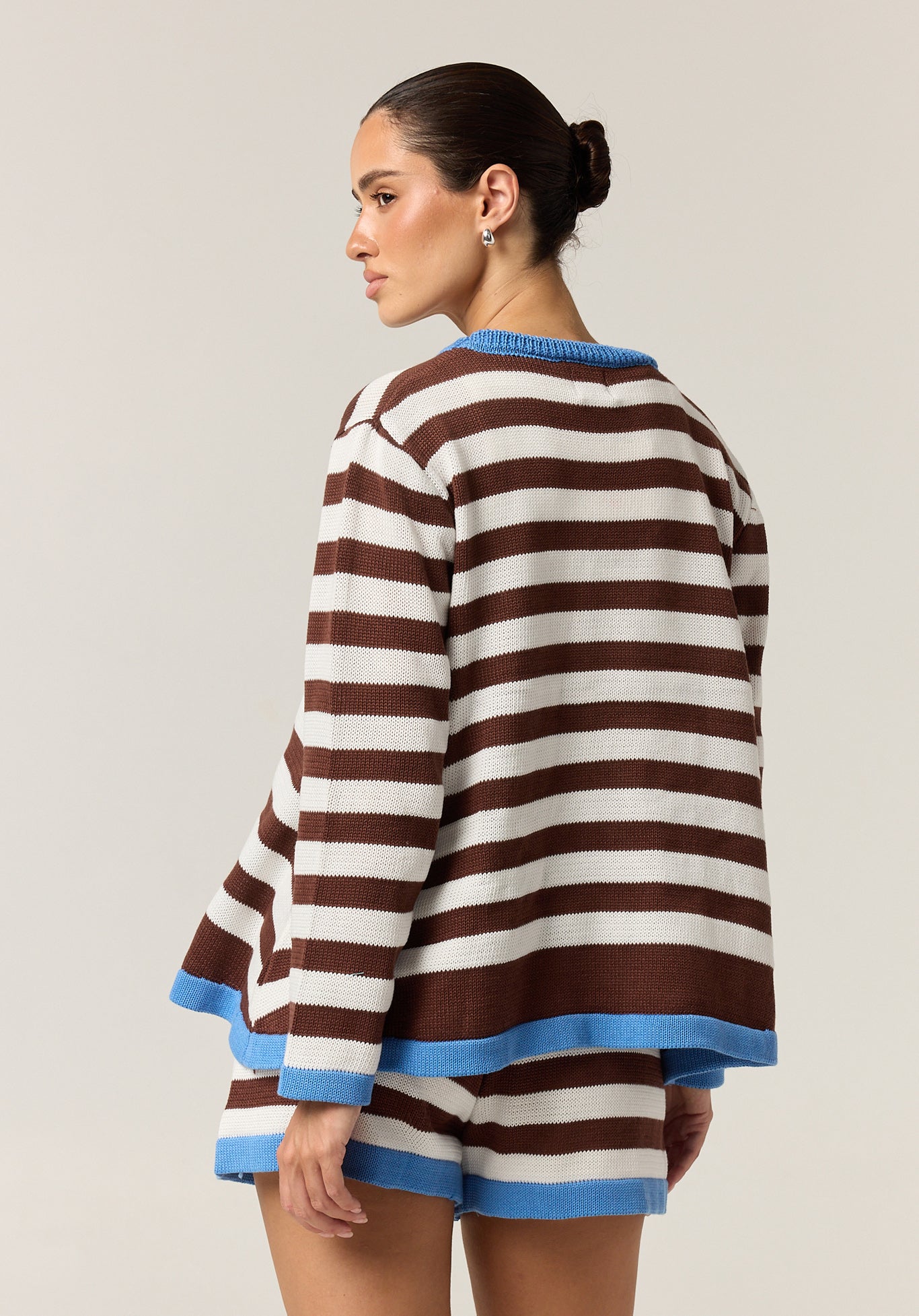 Esme Knit Set (Choc/White Stripe)