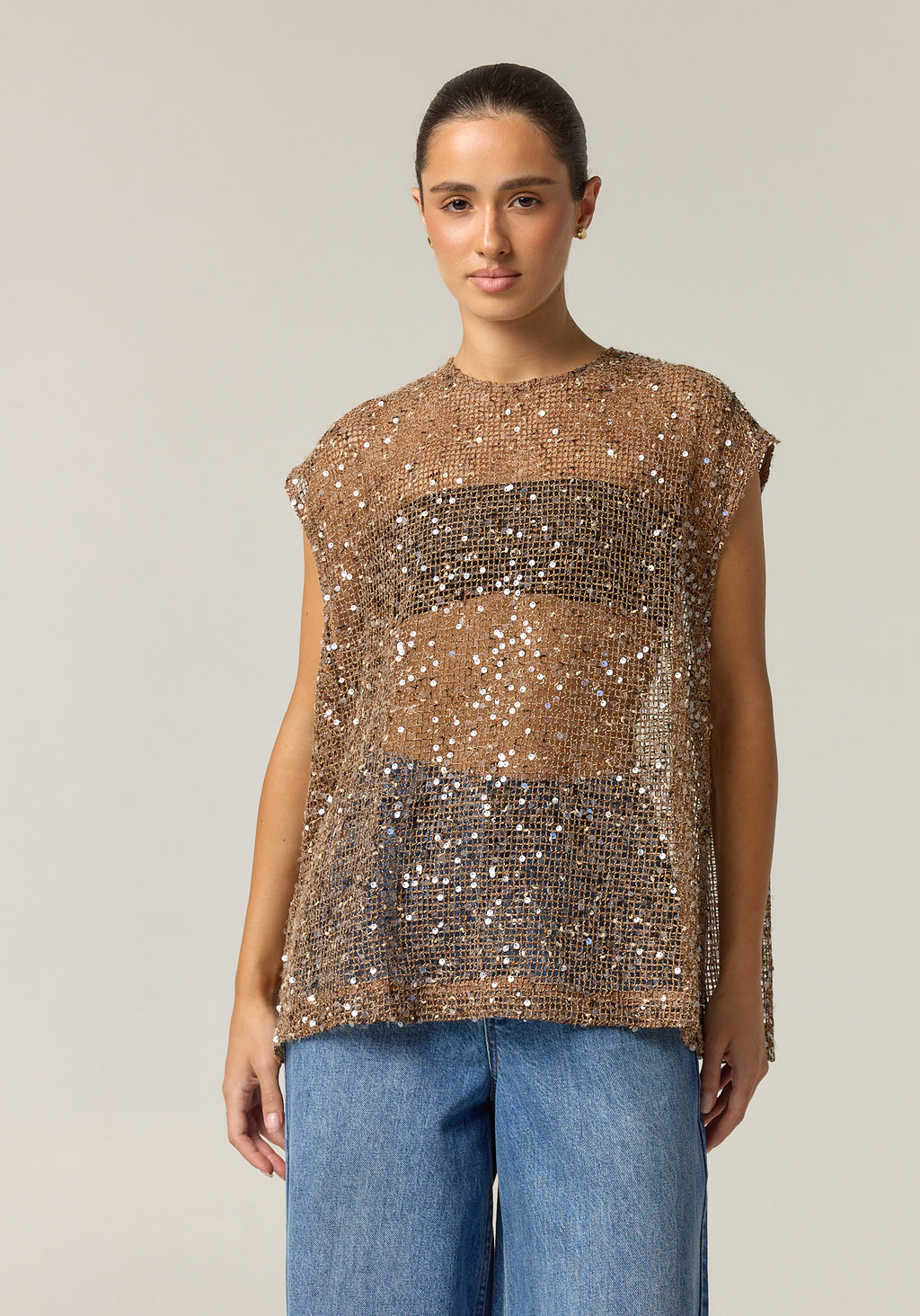 Edela Sequin Top (Chocolate)