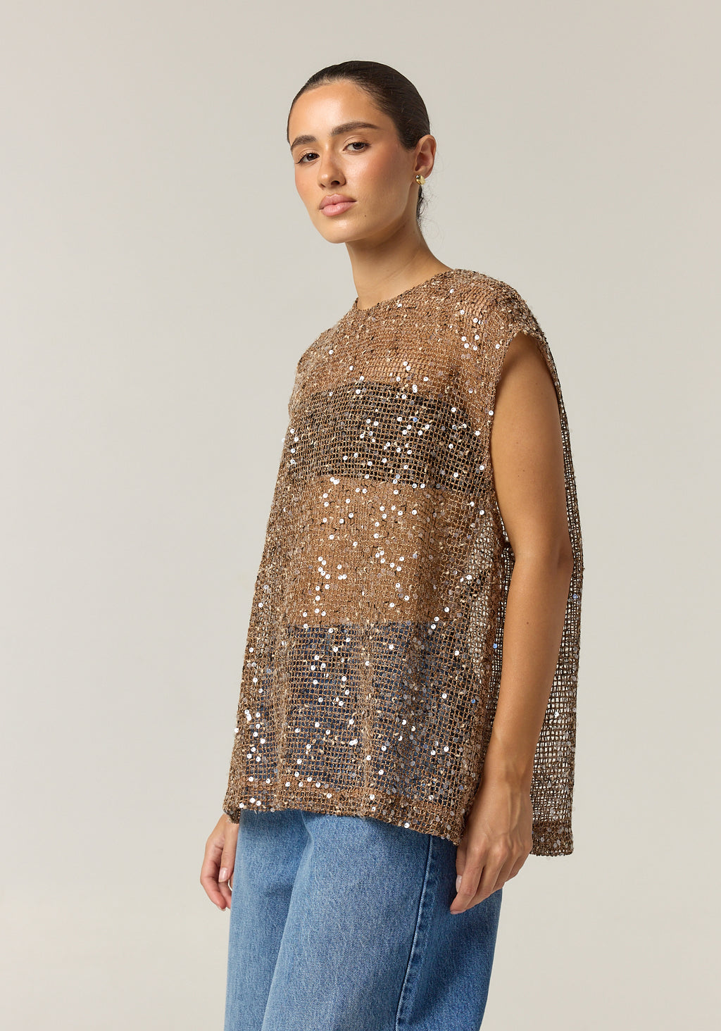 Edela Sequin Top (Chocolate)