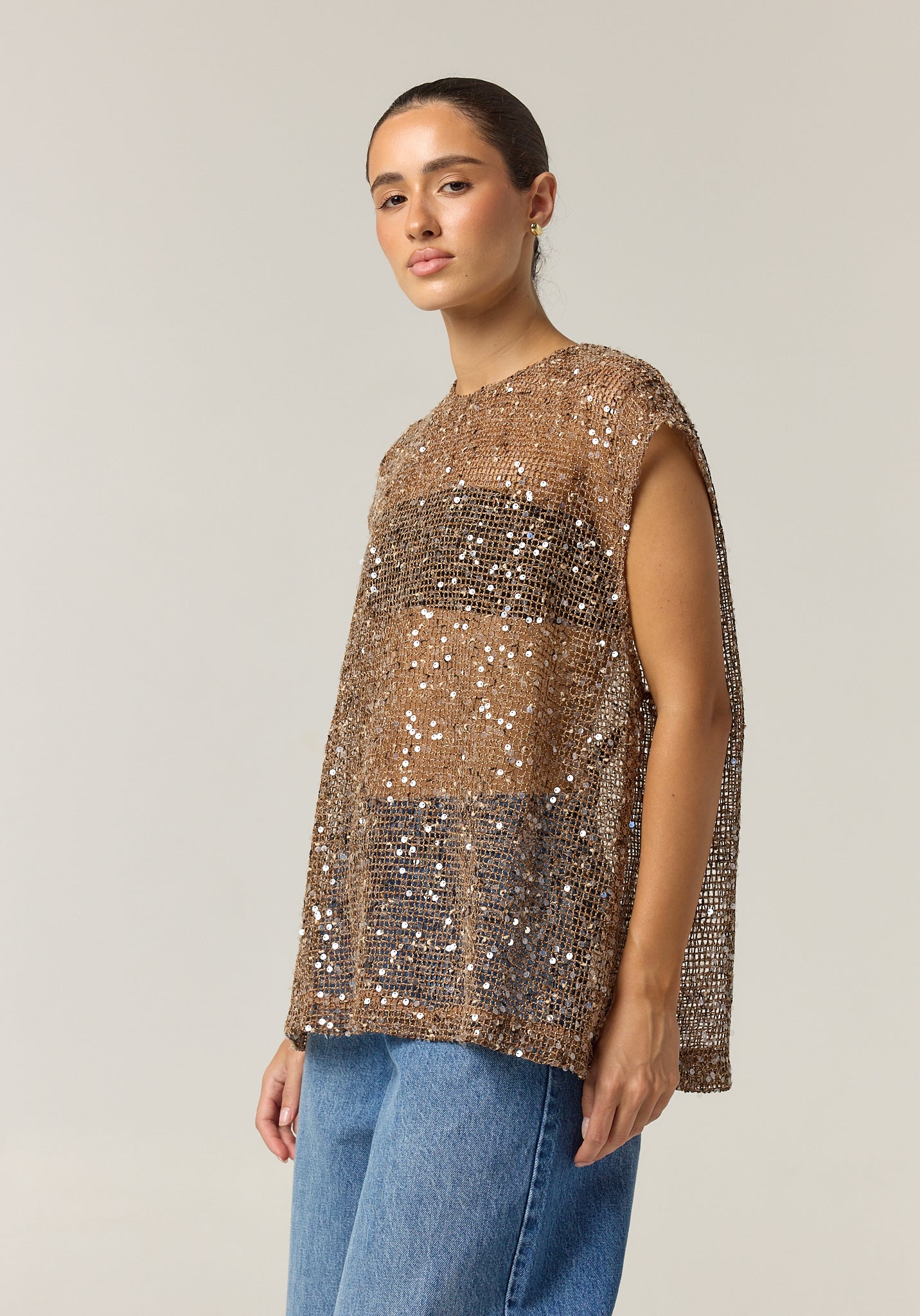 Edela Sequin Top (Chocolate)