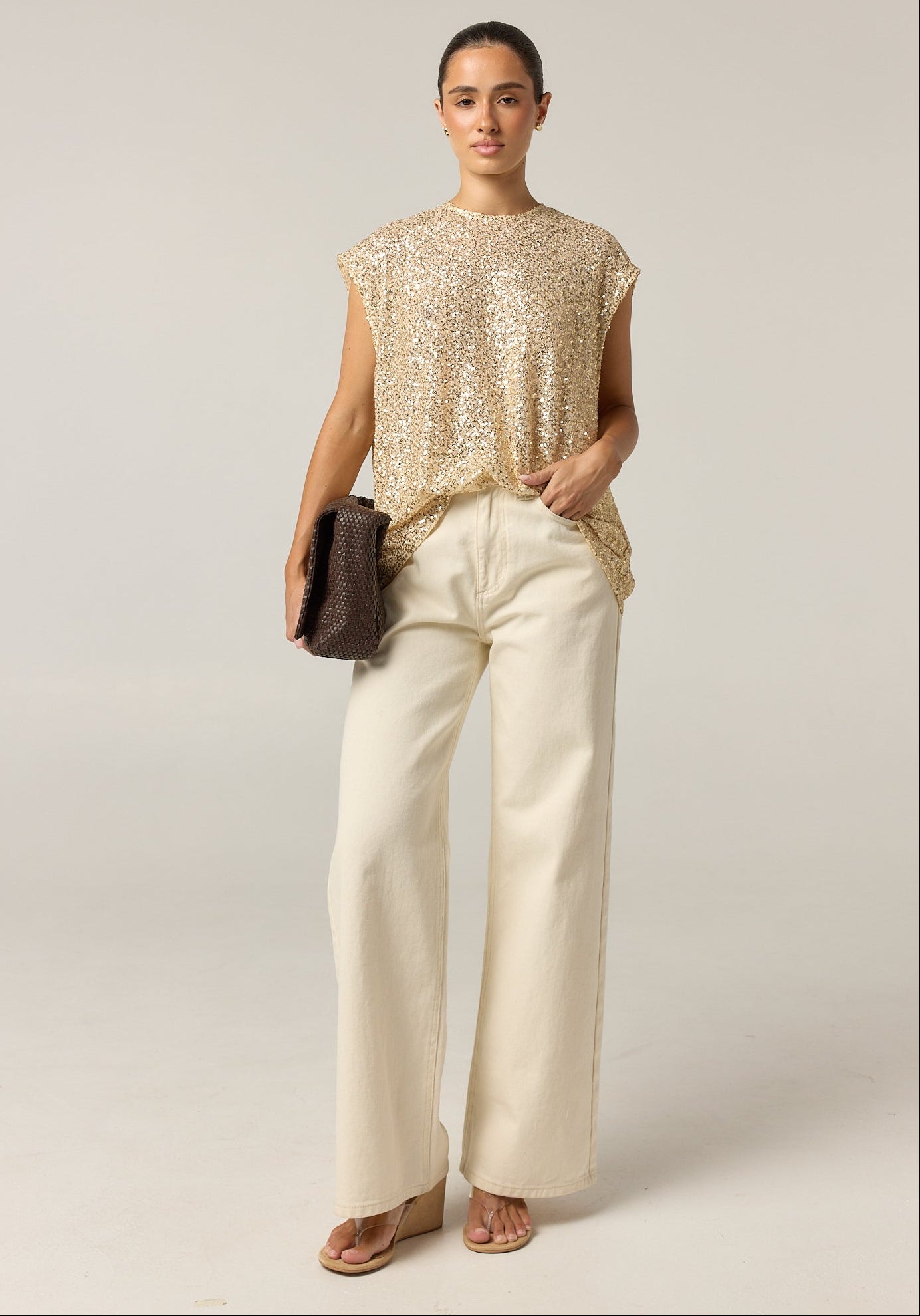 Stevie Sequin Top (Gold)