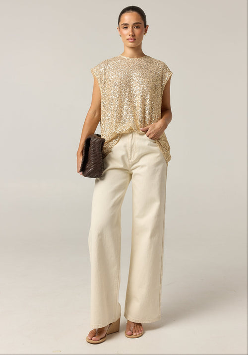 Stevie Sequin Top (Gold)