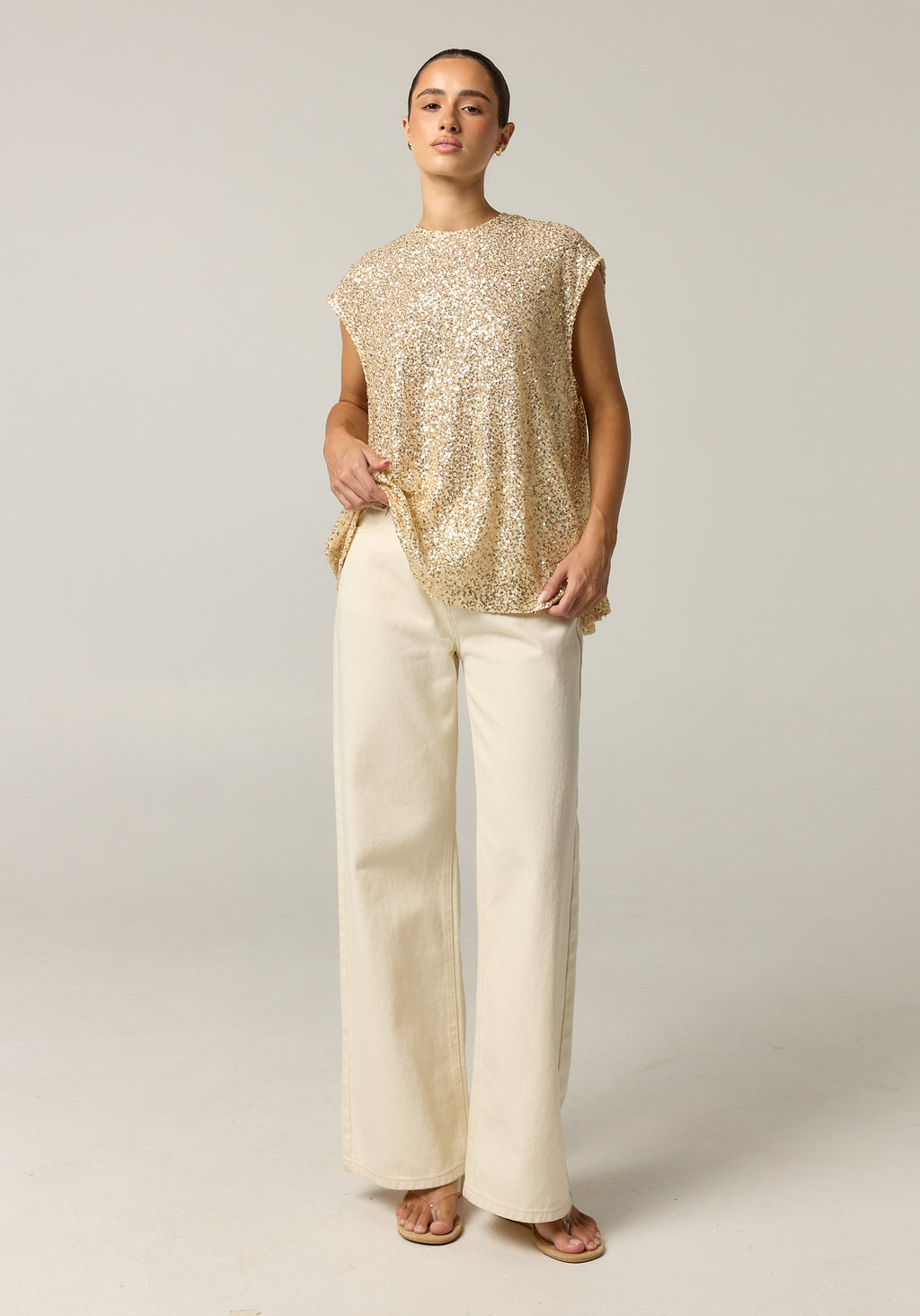 Stevie Sequin Top (Gold)