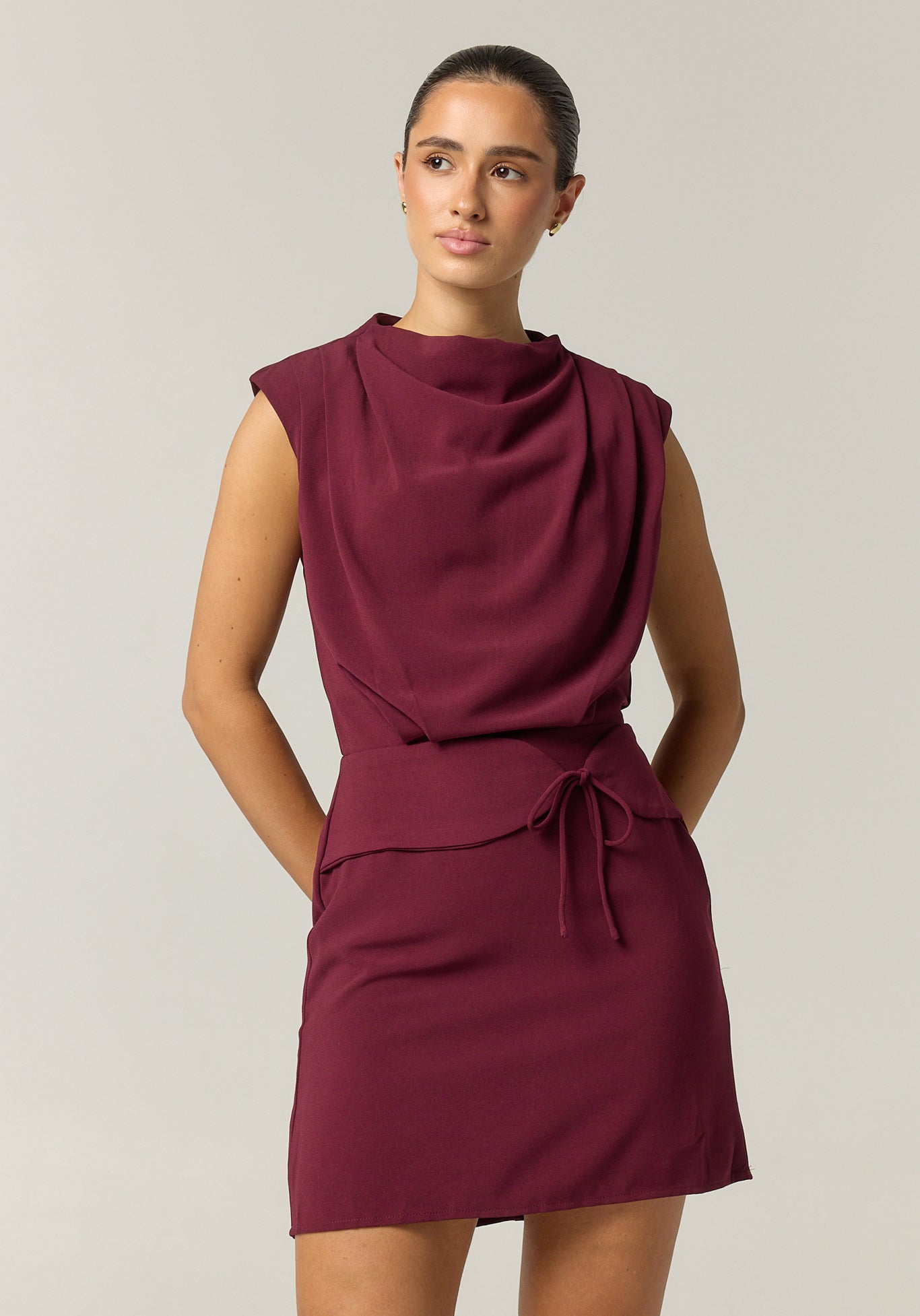 Kalani Mini Dress (Wine)