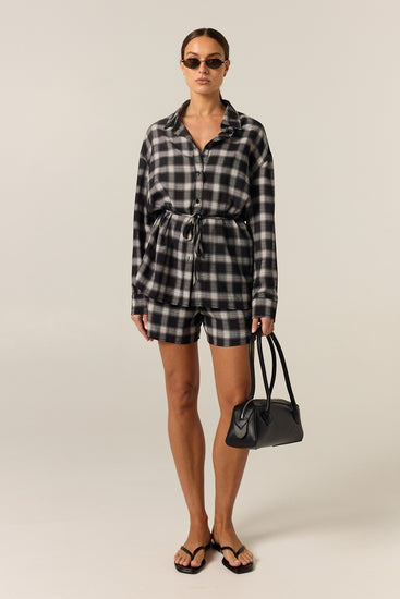 Lainey Short (Black Plaid)