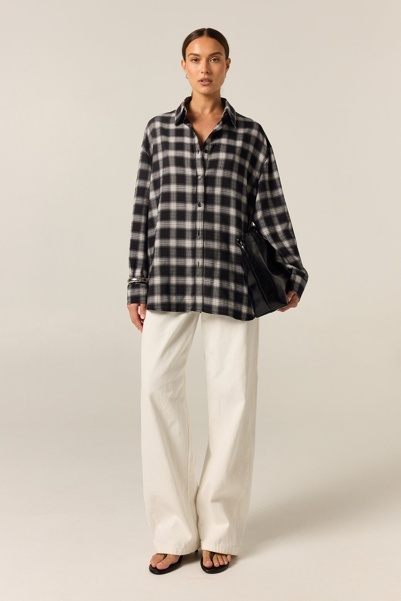 Lainey Shirt (Black Plaid)
