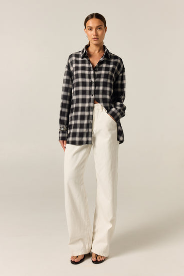 Lainey Shirt (Black Plaid)