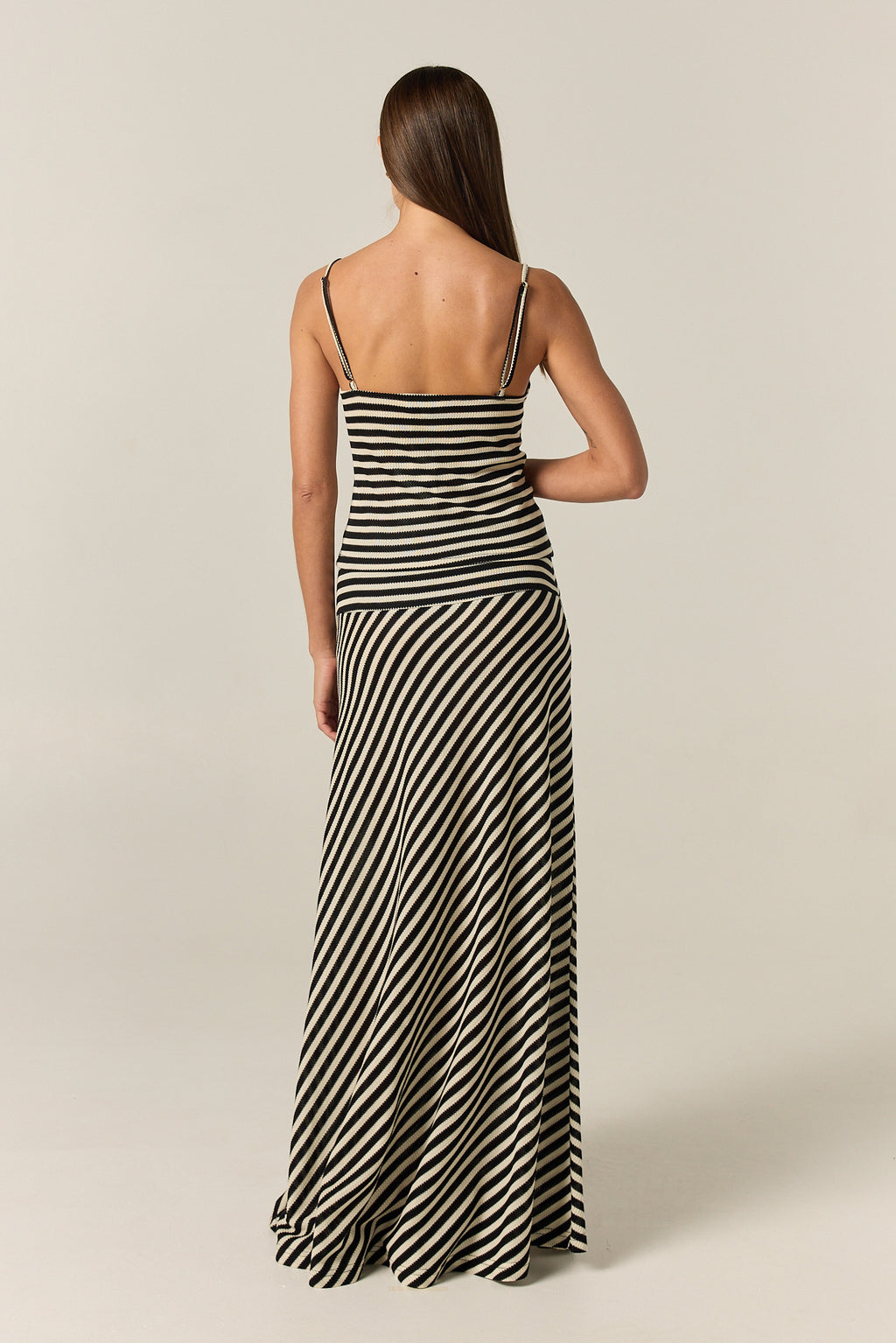 Parker Knit Cami Top (Black/Cream Stripe)
