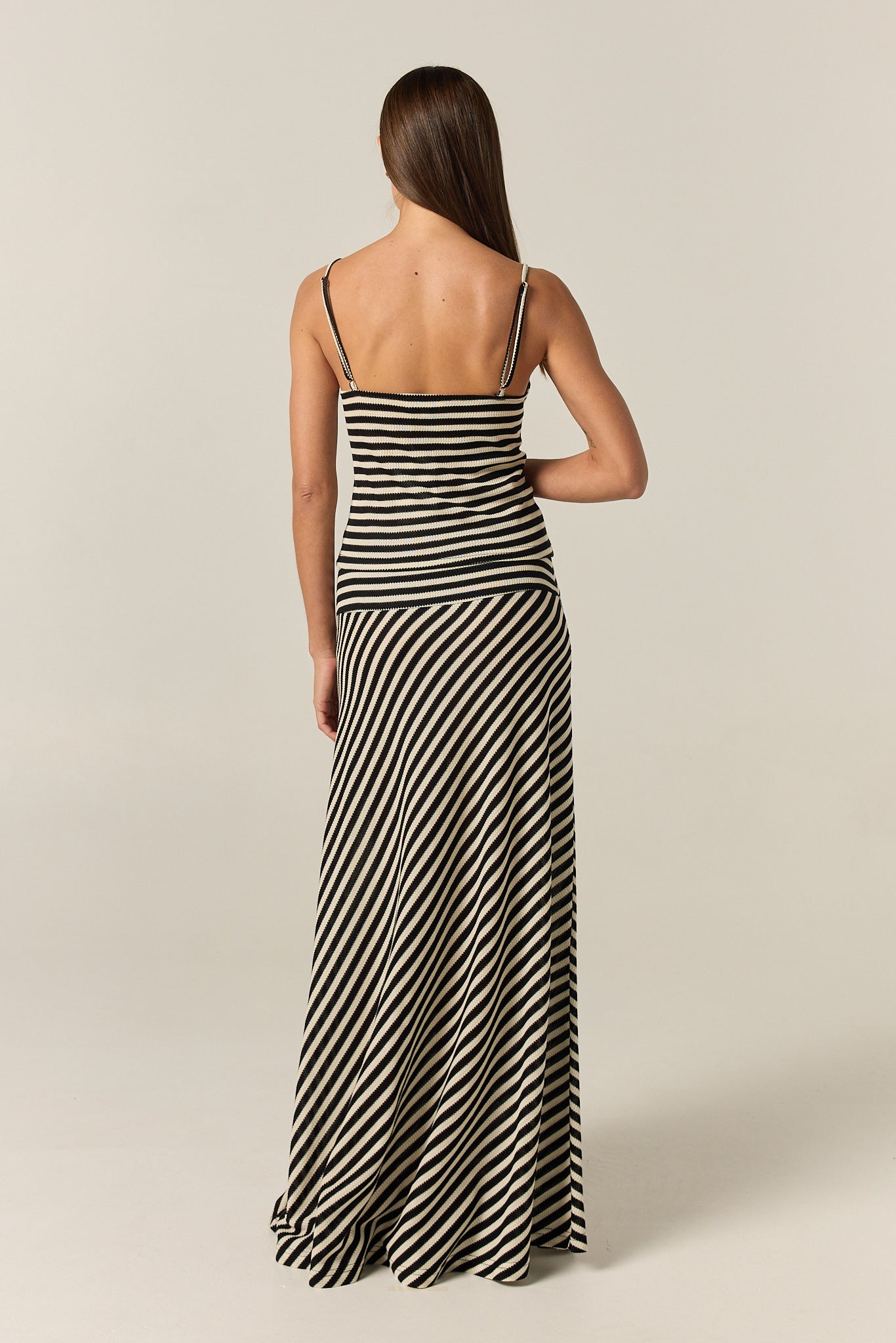 Parker Knit Cami Top (Black/Cream Stripe)
