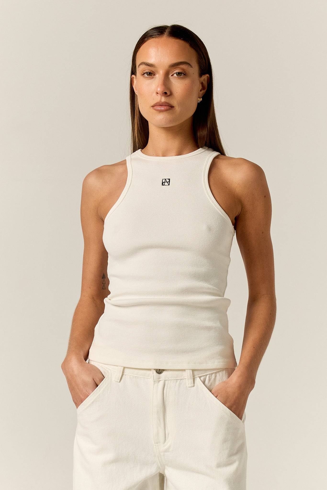 Dylan Monogram Tank (White)