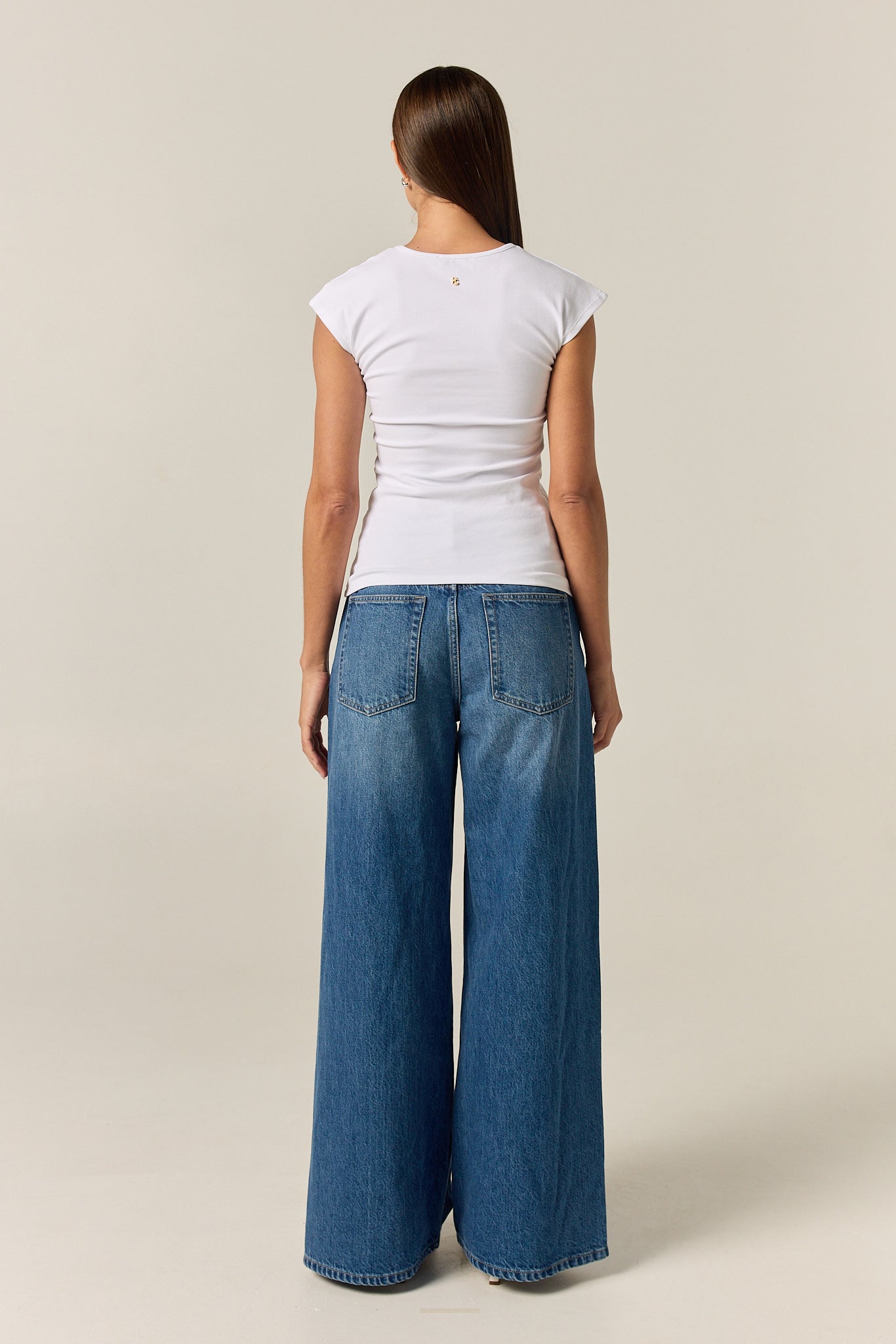 Darcy V Neck Baby Tee (White)