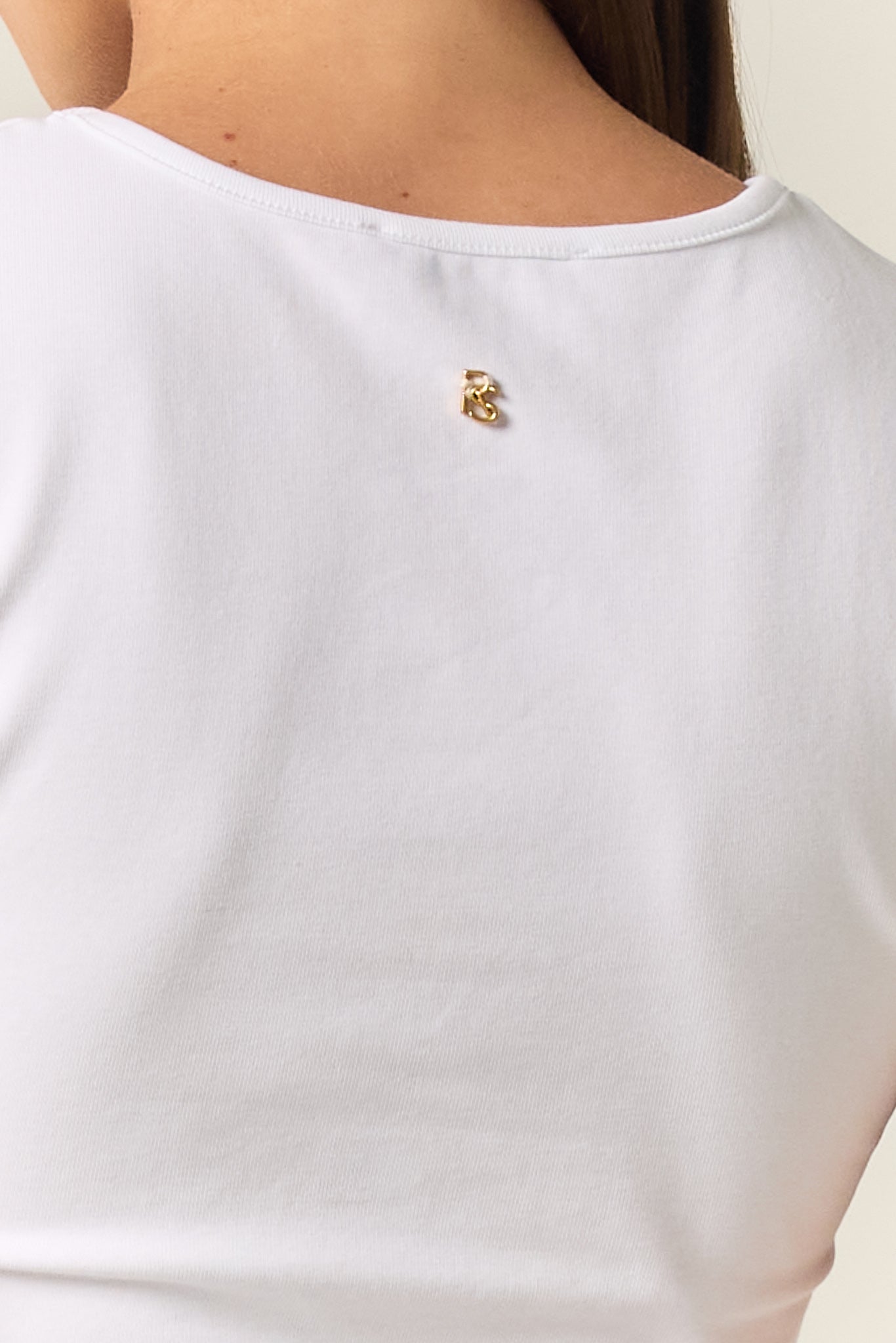 Darcy V Neck Baby Tee (White)