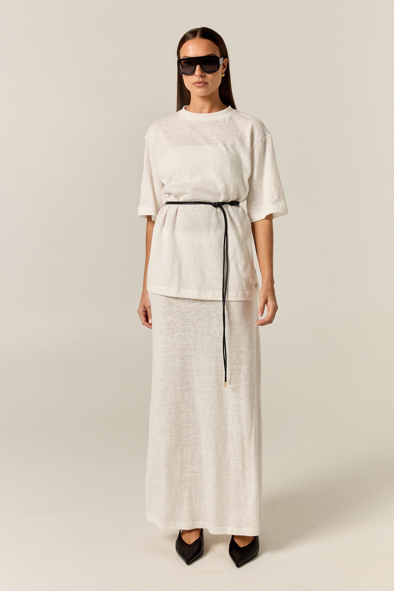 Noa Midi Skirt (White)
