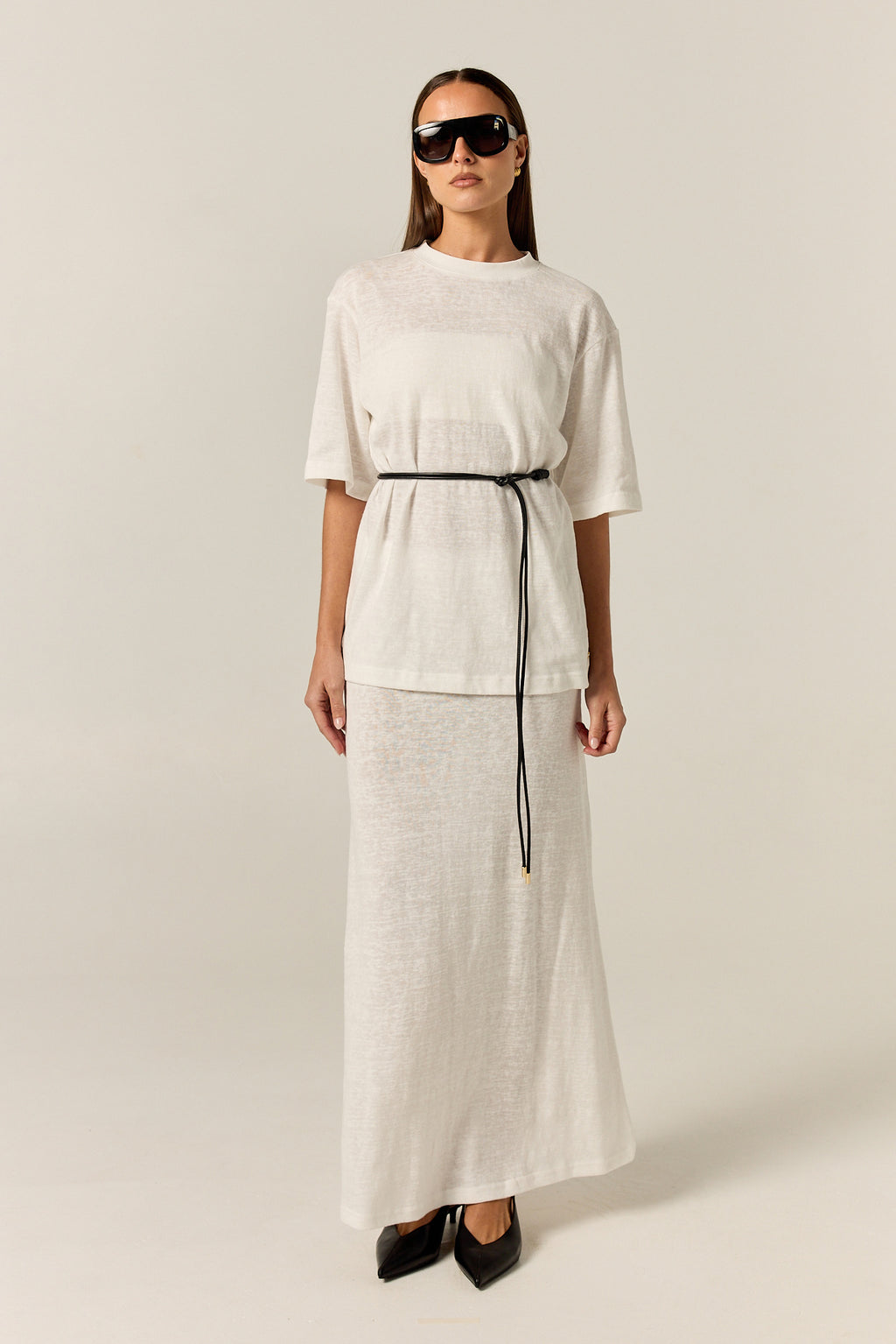 Noa Midi Skirt (White)