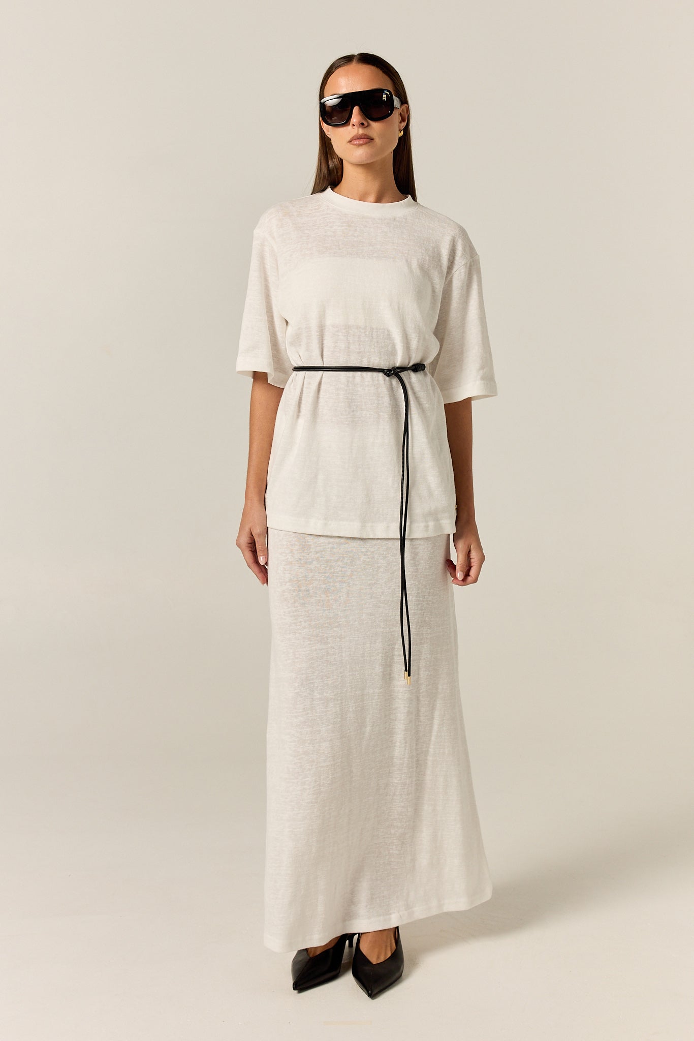 Noa Midi Skirt (White)
