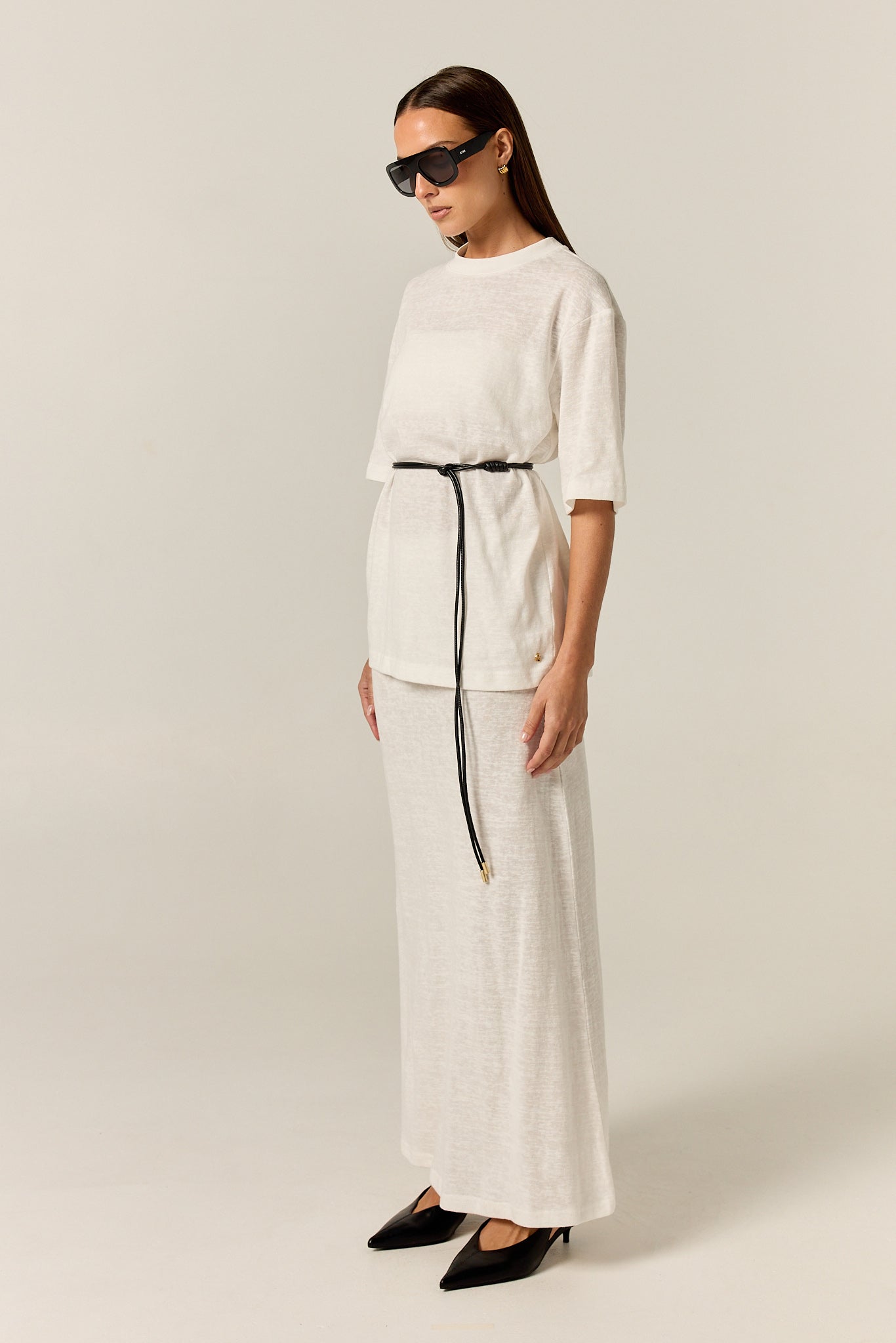 Noa Midi Skirt (White)