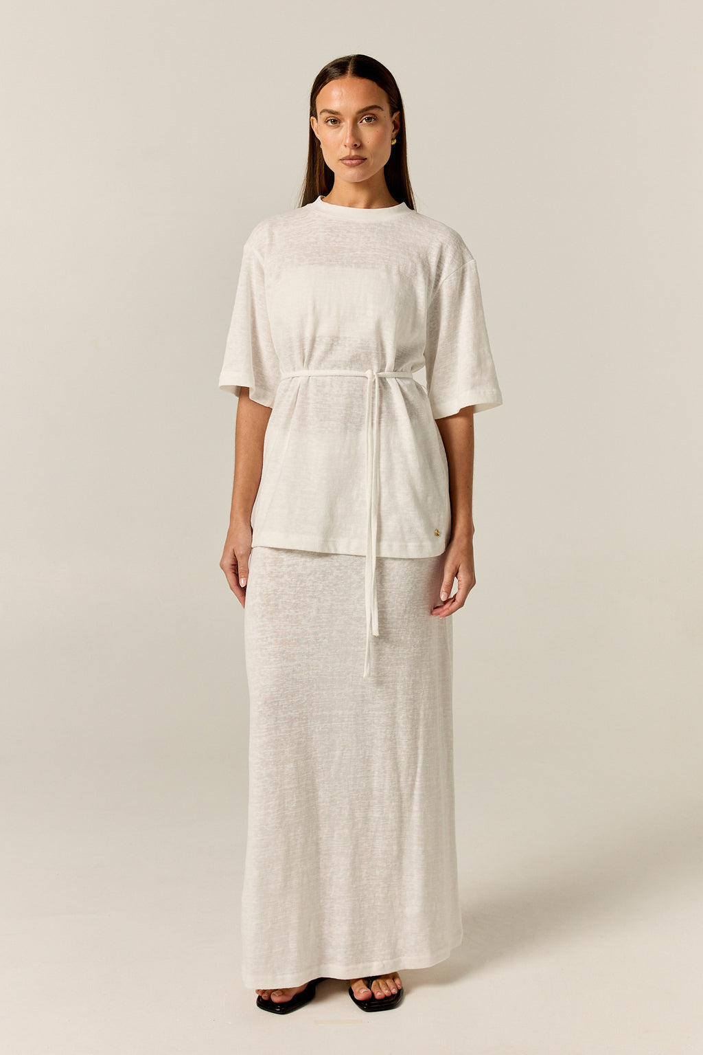 Noa Belted Tee (White)