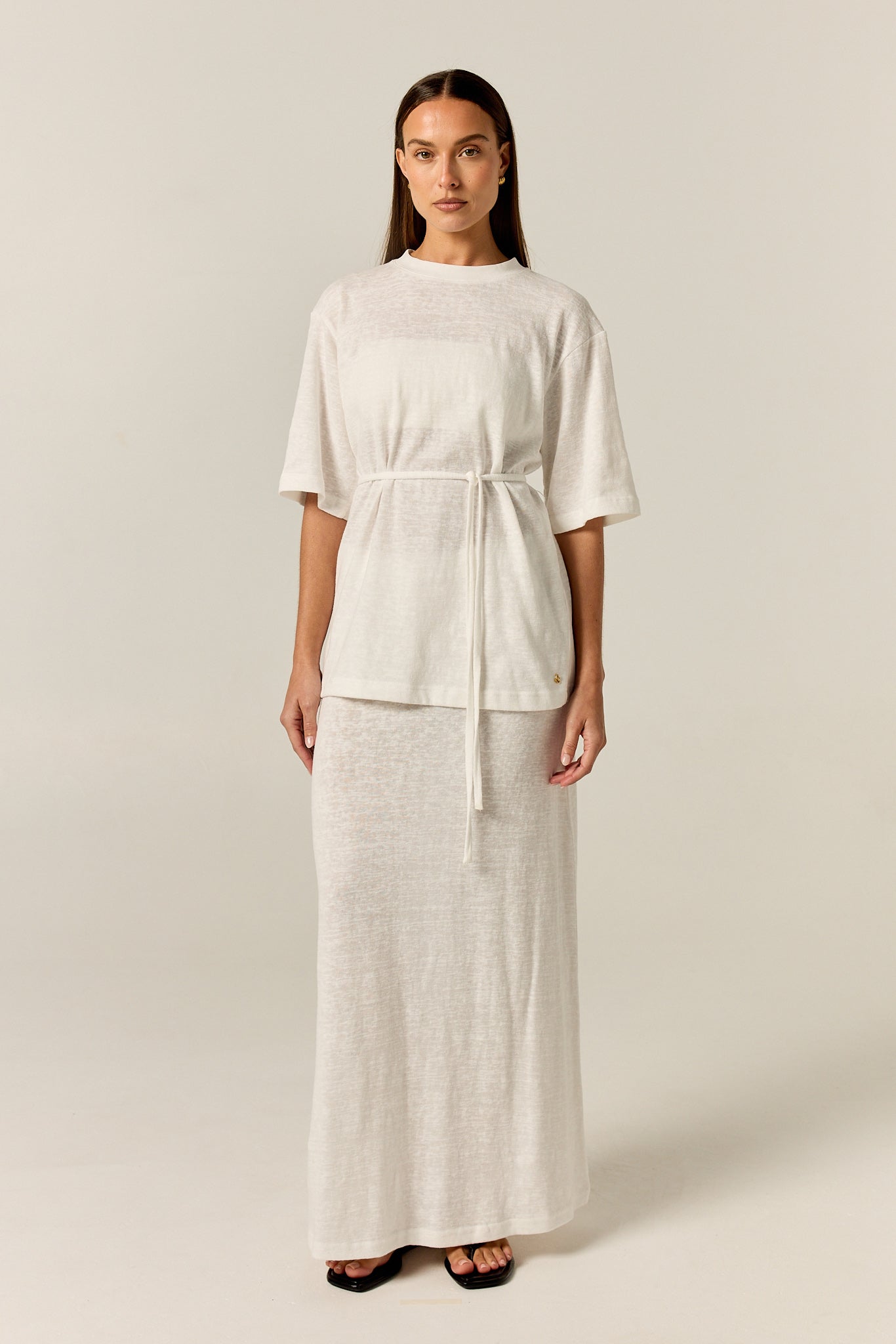 Noa Belted Tee (White)