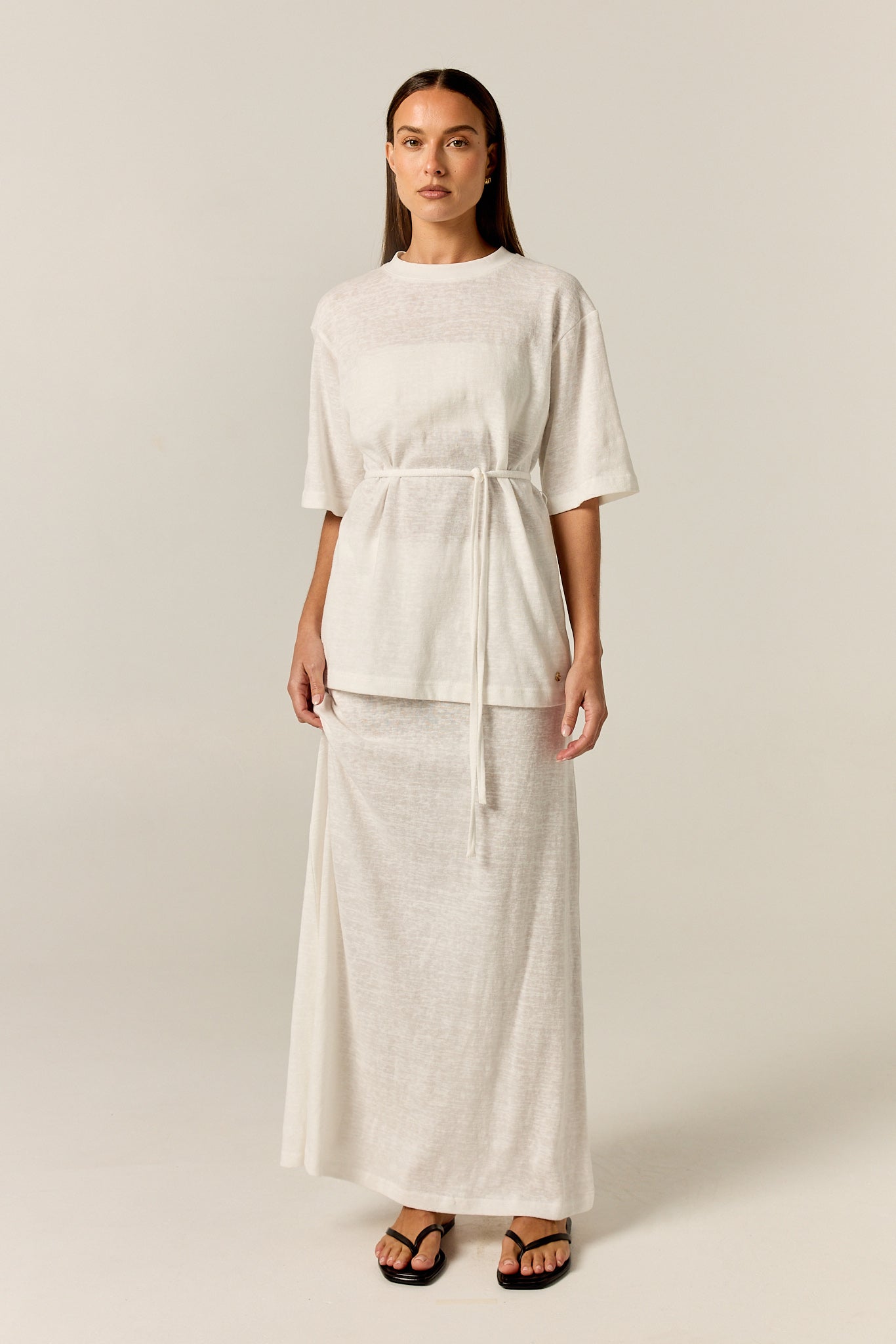 Noa Belted Tee (White)