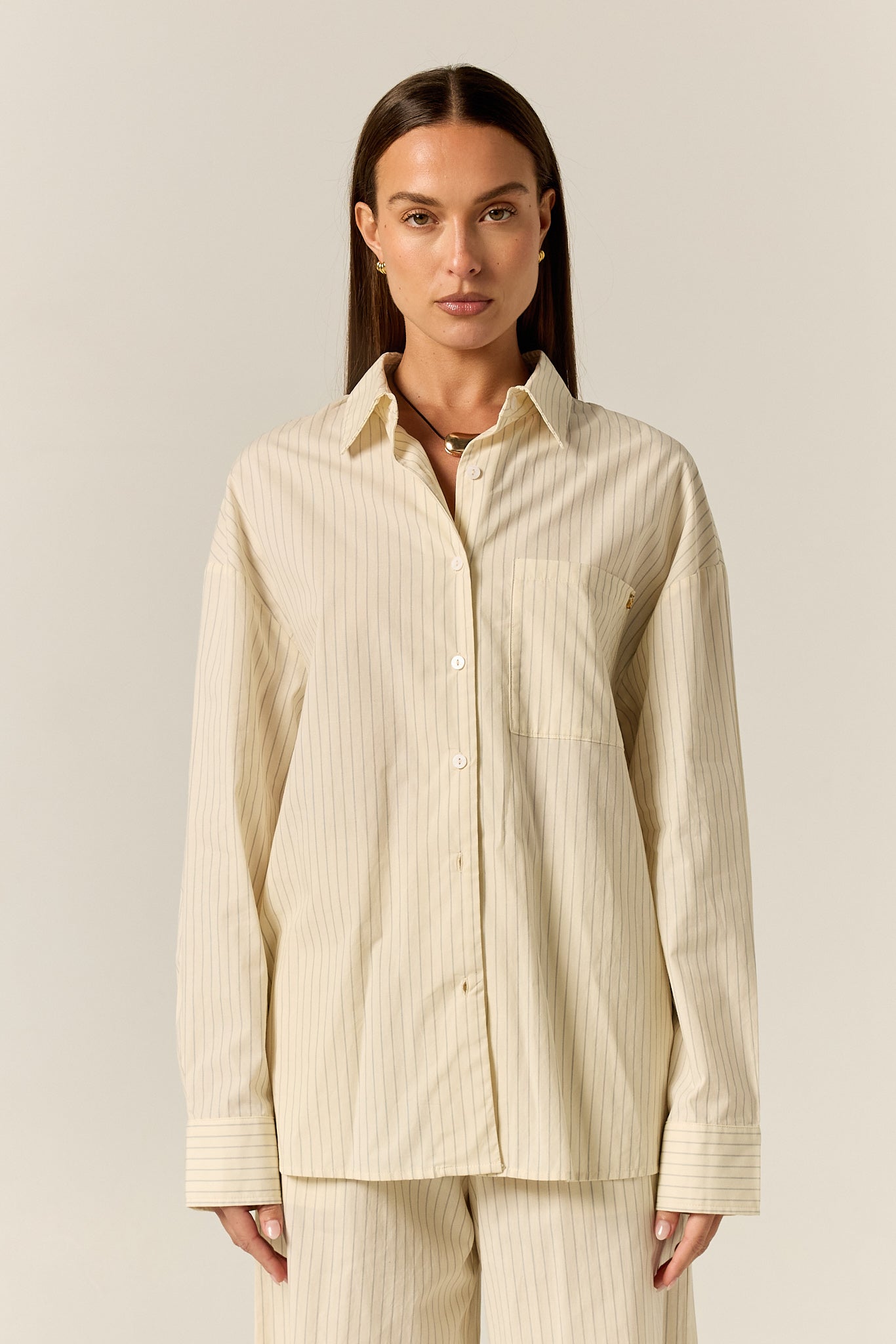 Ellis Shirt (Butter Pinstripe)