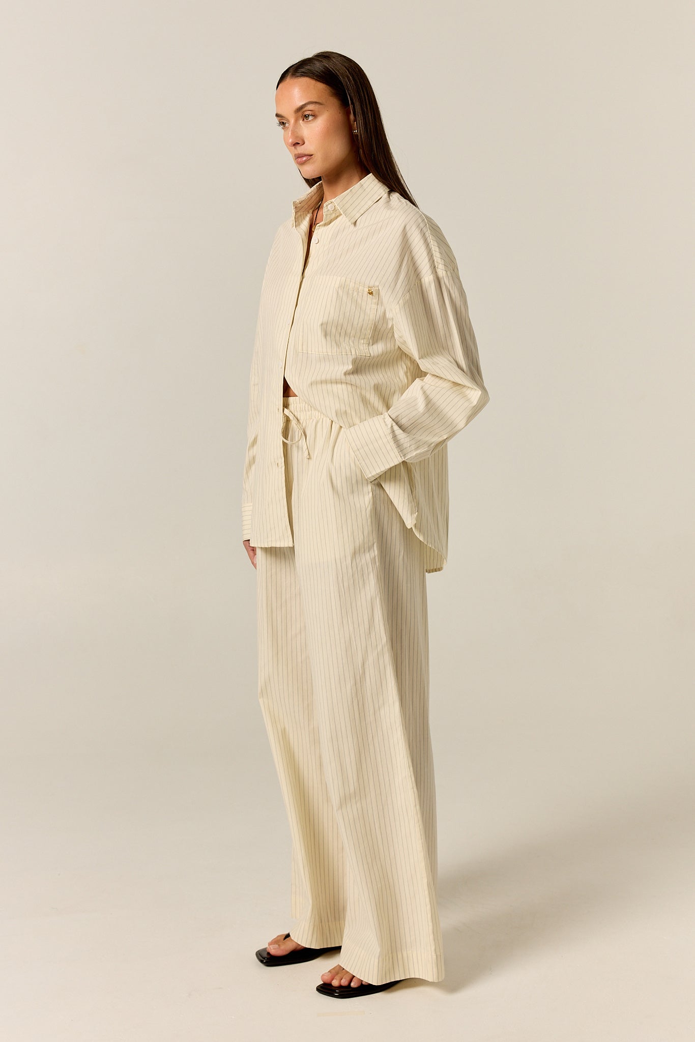 Ellis Shirt (Butter Pinstripe)