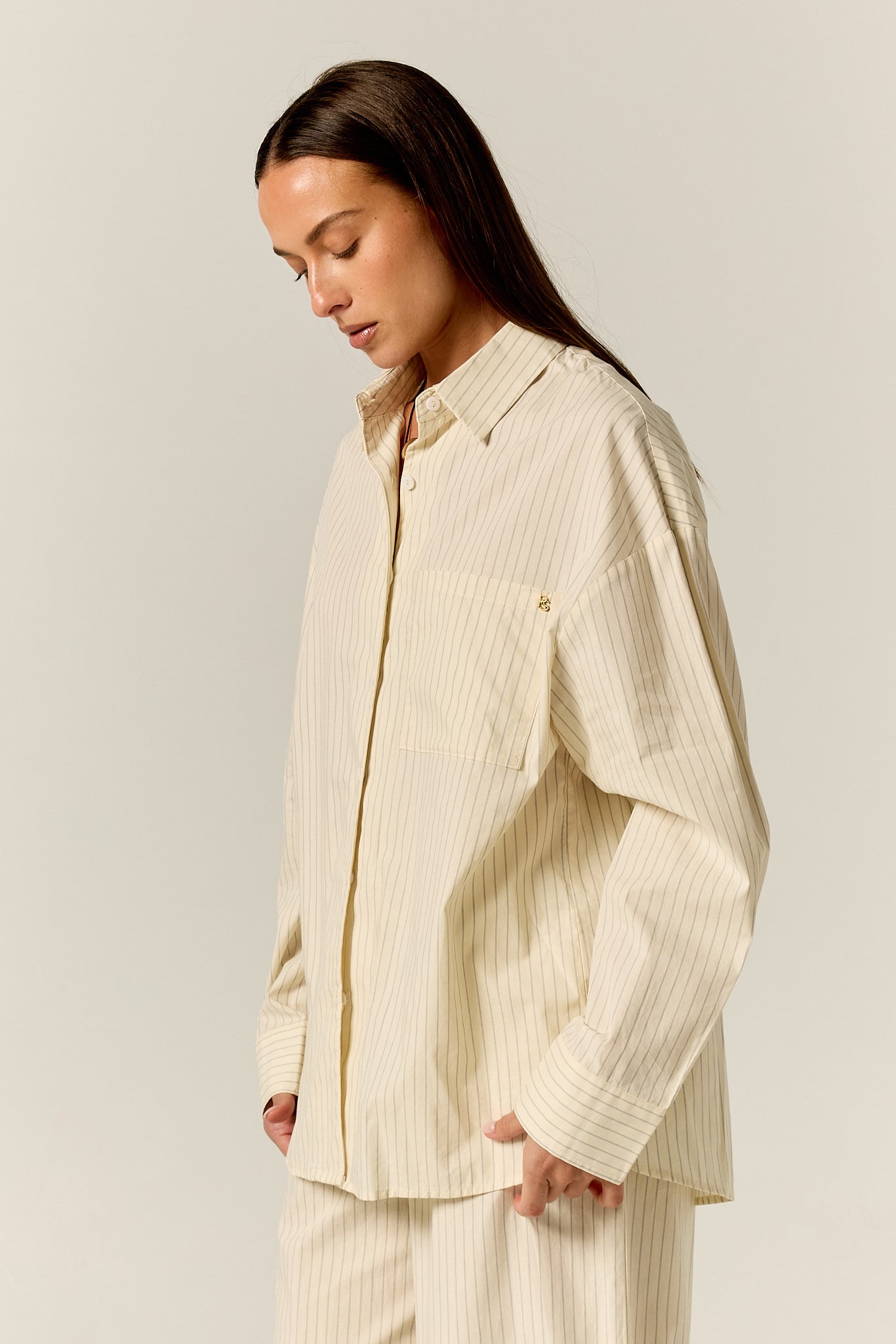 Ellis Shirt (Butter Pinstripe)