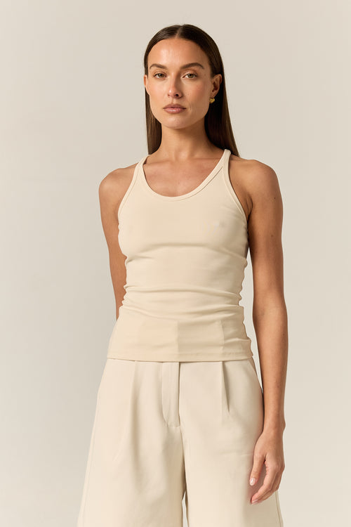 Cinder Racer Tank (Cream)