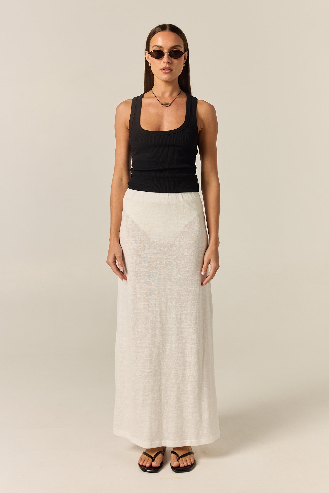 Noa Midi Skirt (White)