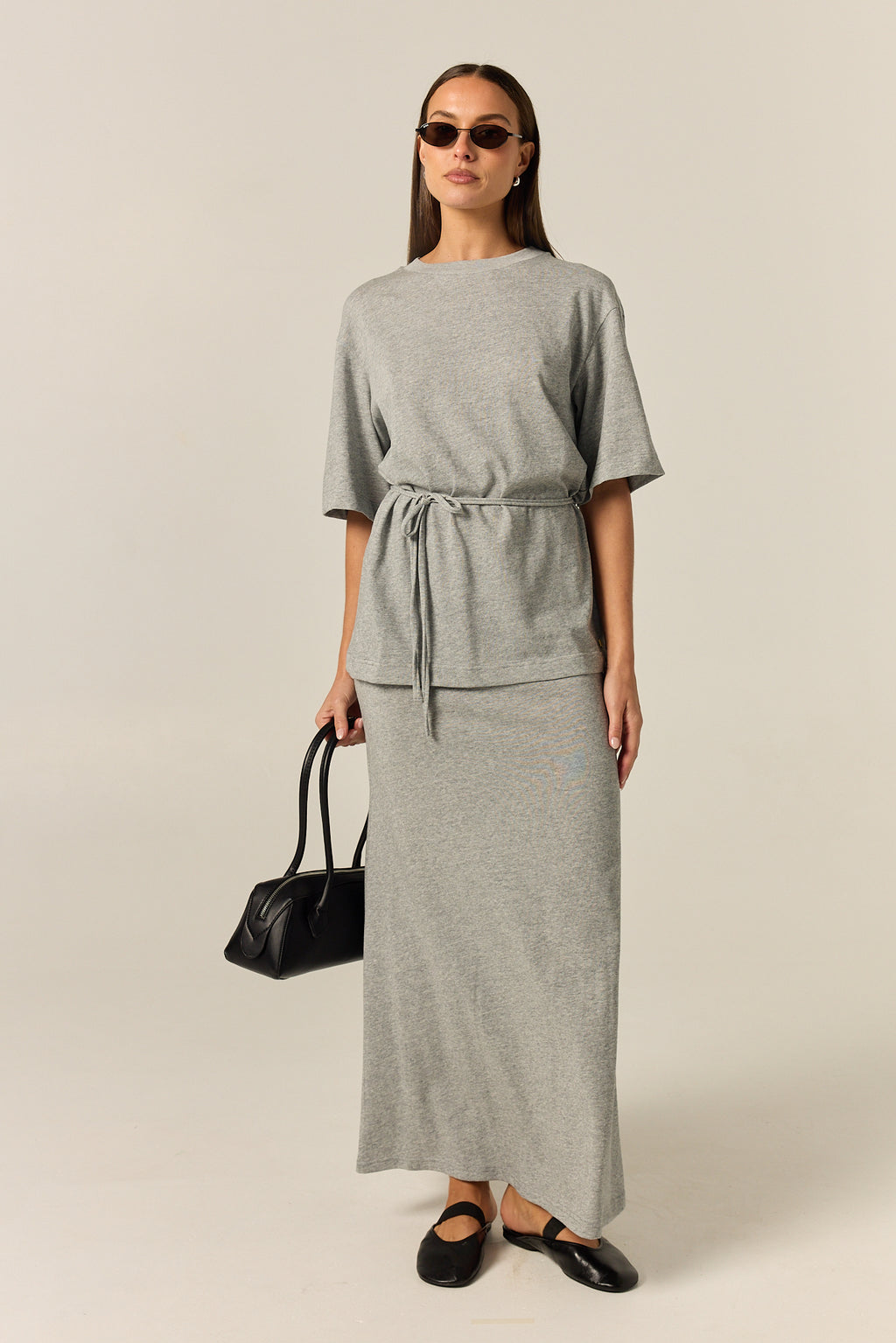 Noa Belted Tee (Grey)