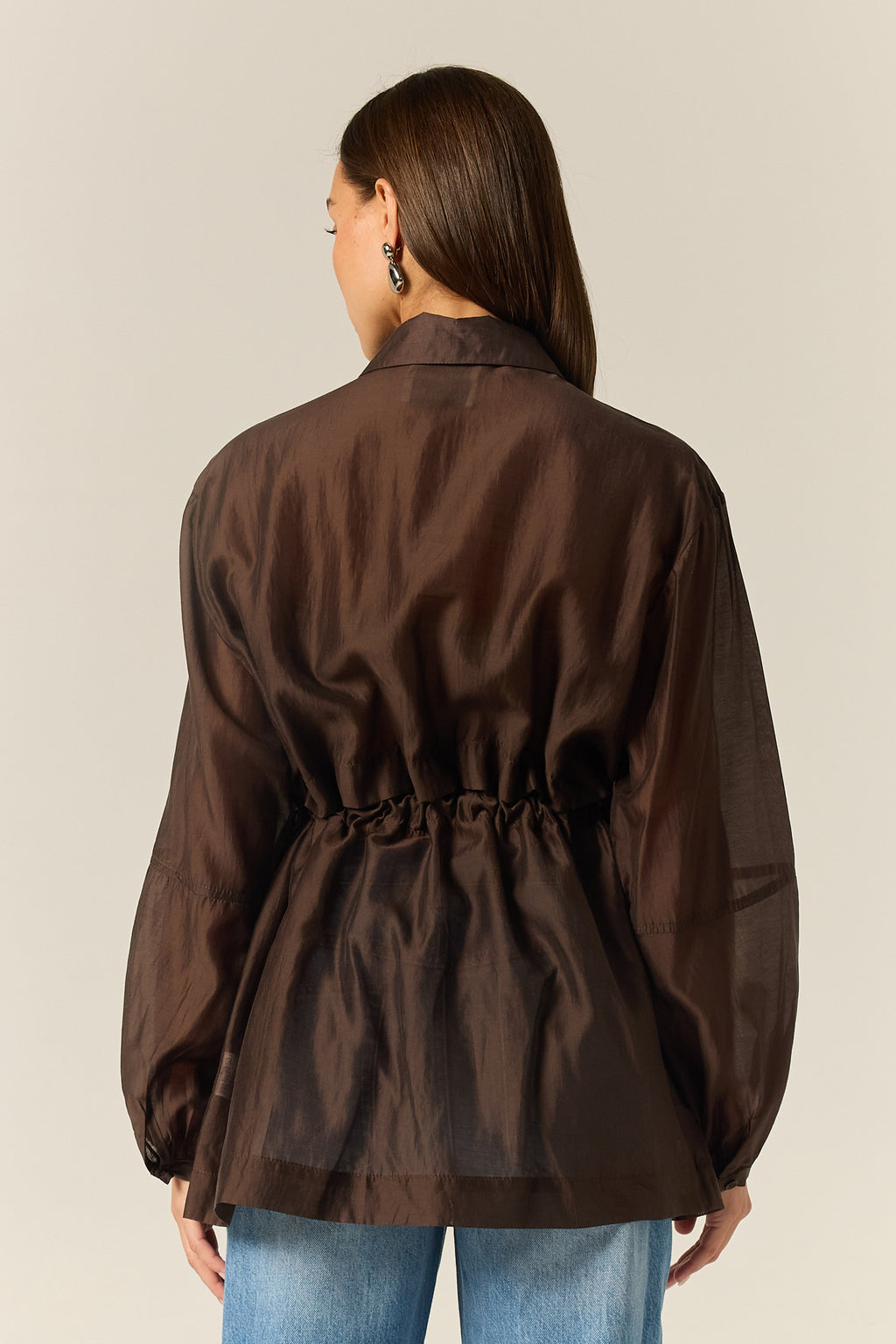 Ezra Cinched Shirt (Chocolate)
