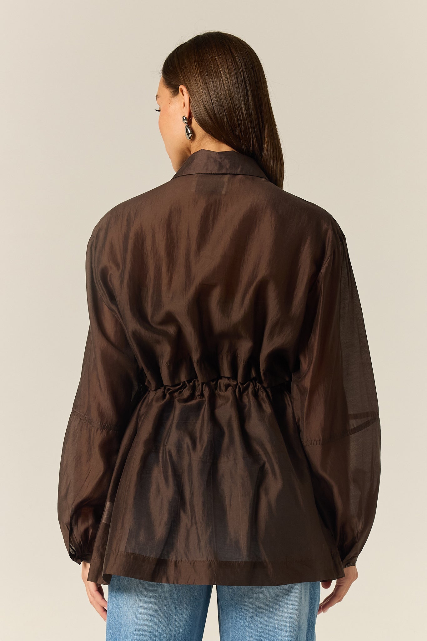 Ezra Cinched Shirt (Chocolate)
