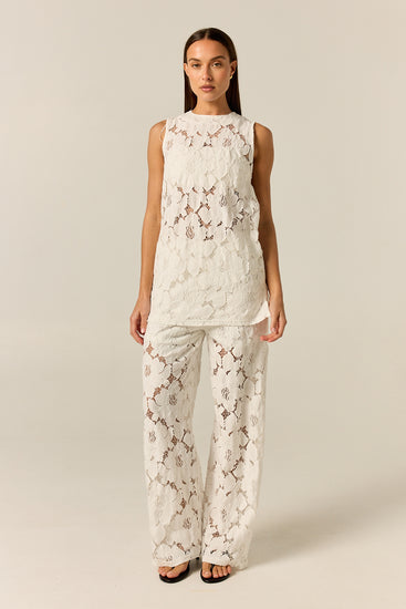 Jocelyn Lace Pant (White)