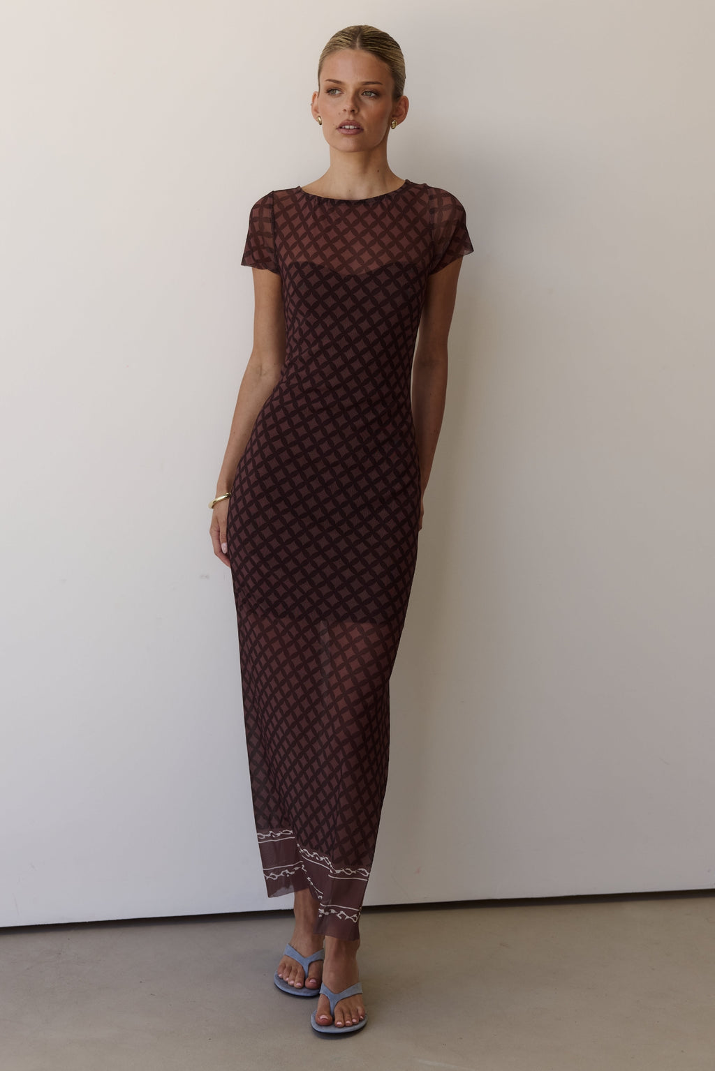 Maddison Maxi Dress (Geometric Chocolate)
