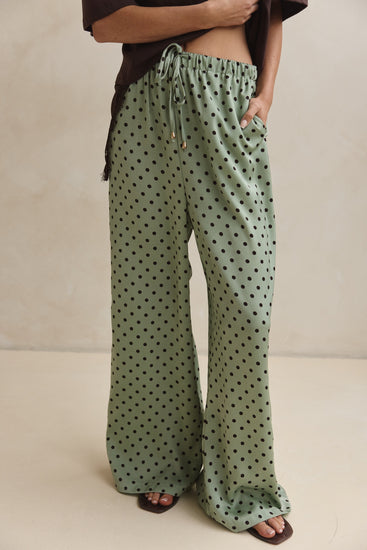 Charlie Pant (Pistachio/Chocolate Polka)
