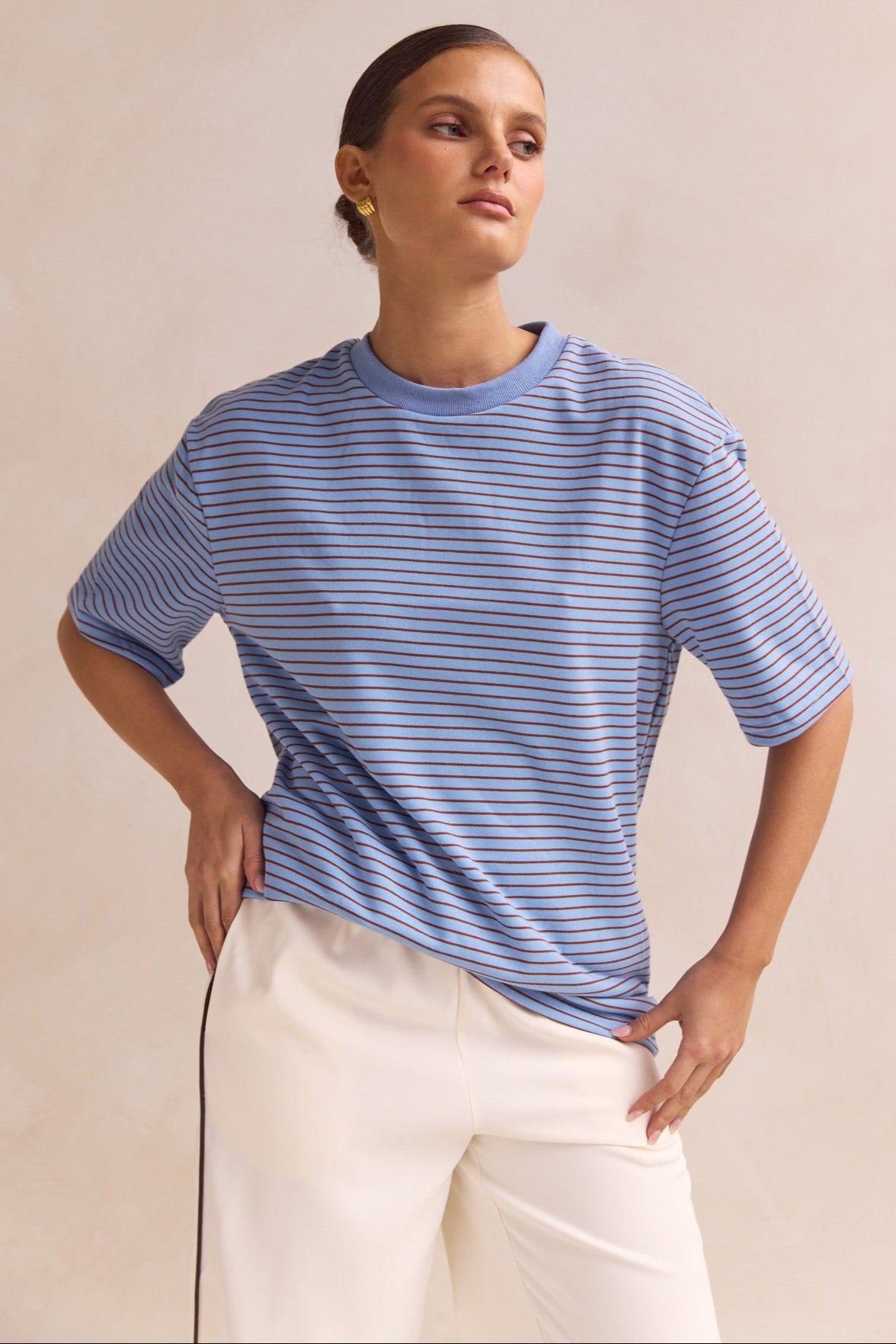 Reina Tee (Blue Stripe)