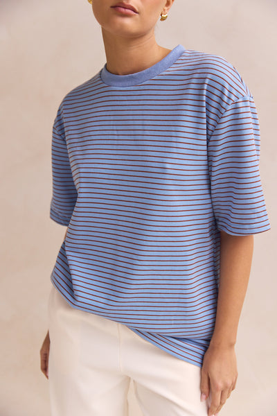 Reina Tee (Blue Stripe)